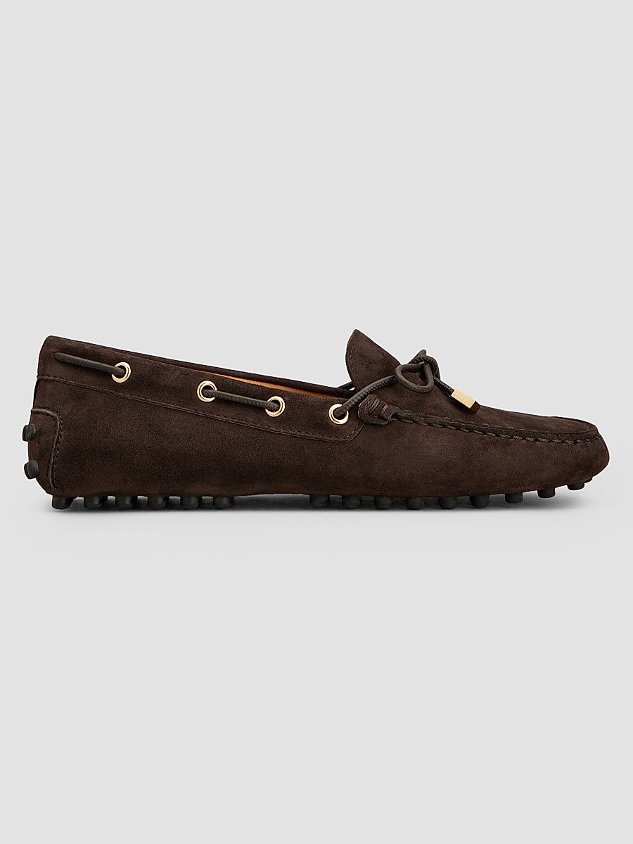 Women's Grommet Suede Driving Loafers - Palissandro - Size 11
