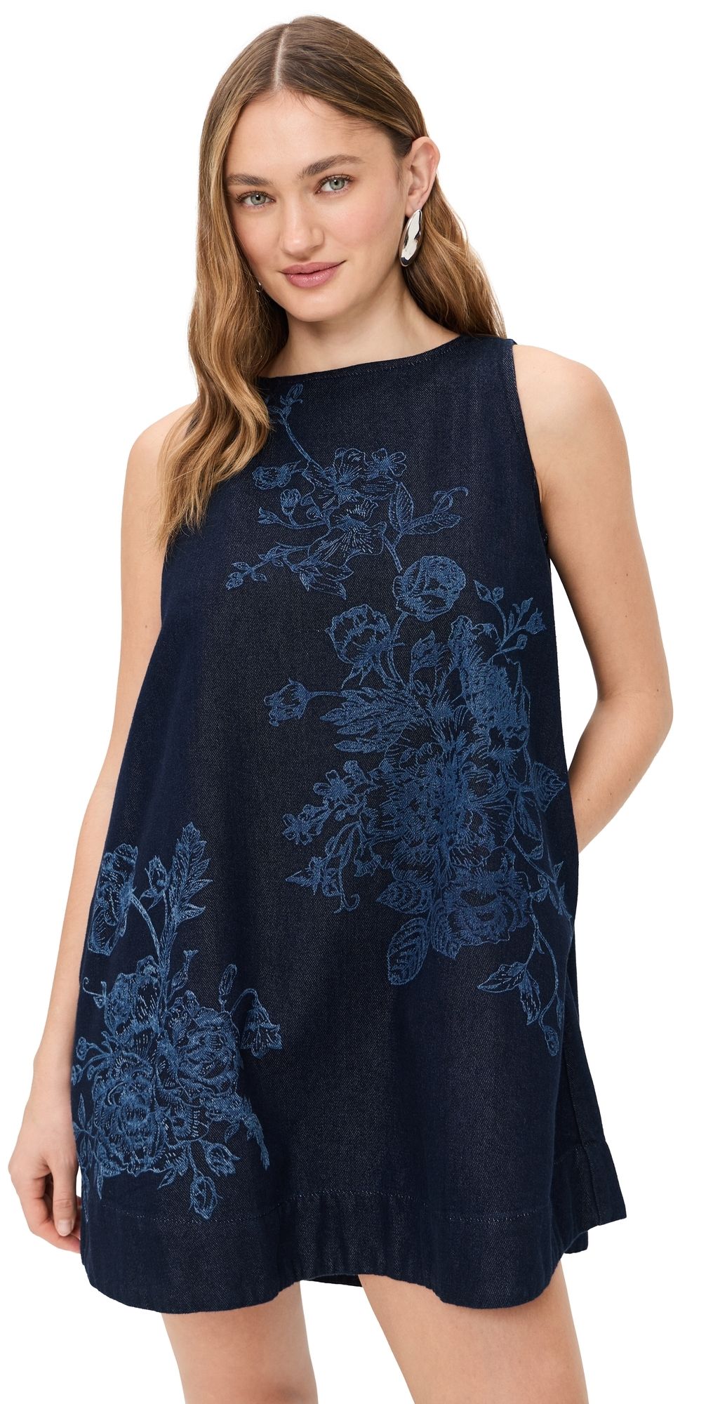 Marques'Almeida Flower Motif Denim Mini Dress Blue 6