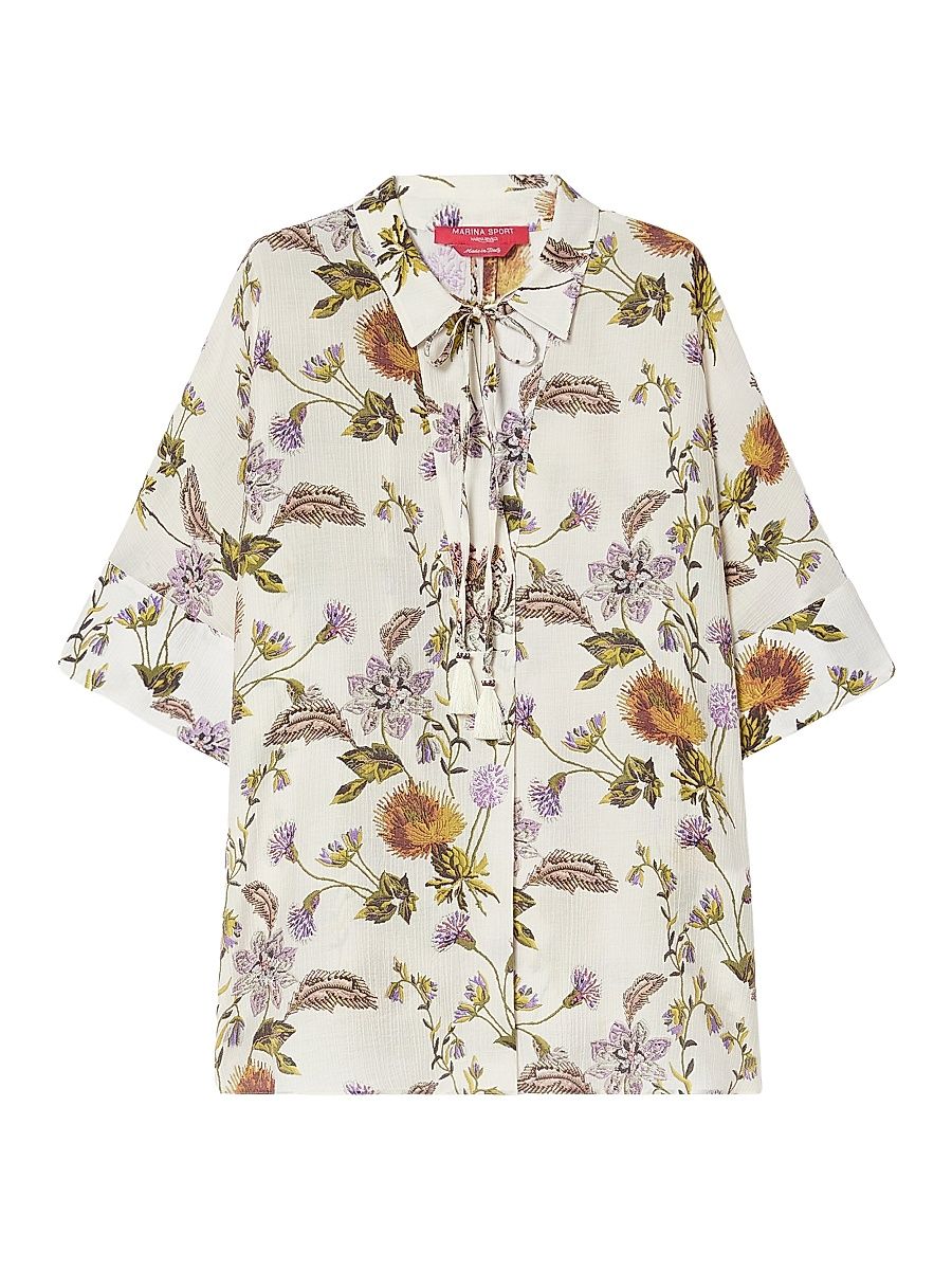 Women's Oversized Crepon Shirt - White - Size 16