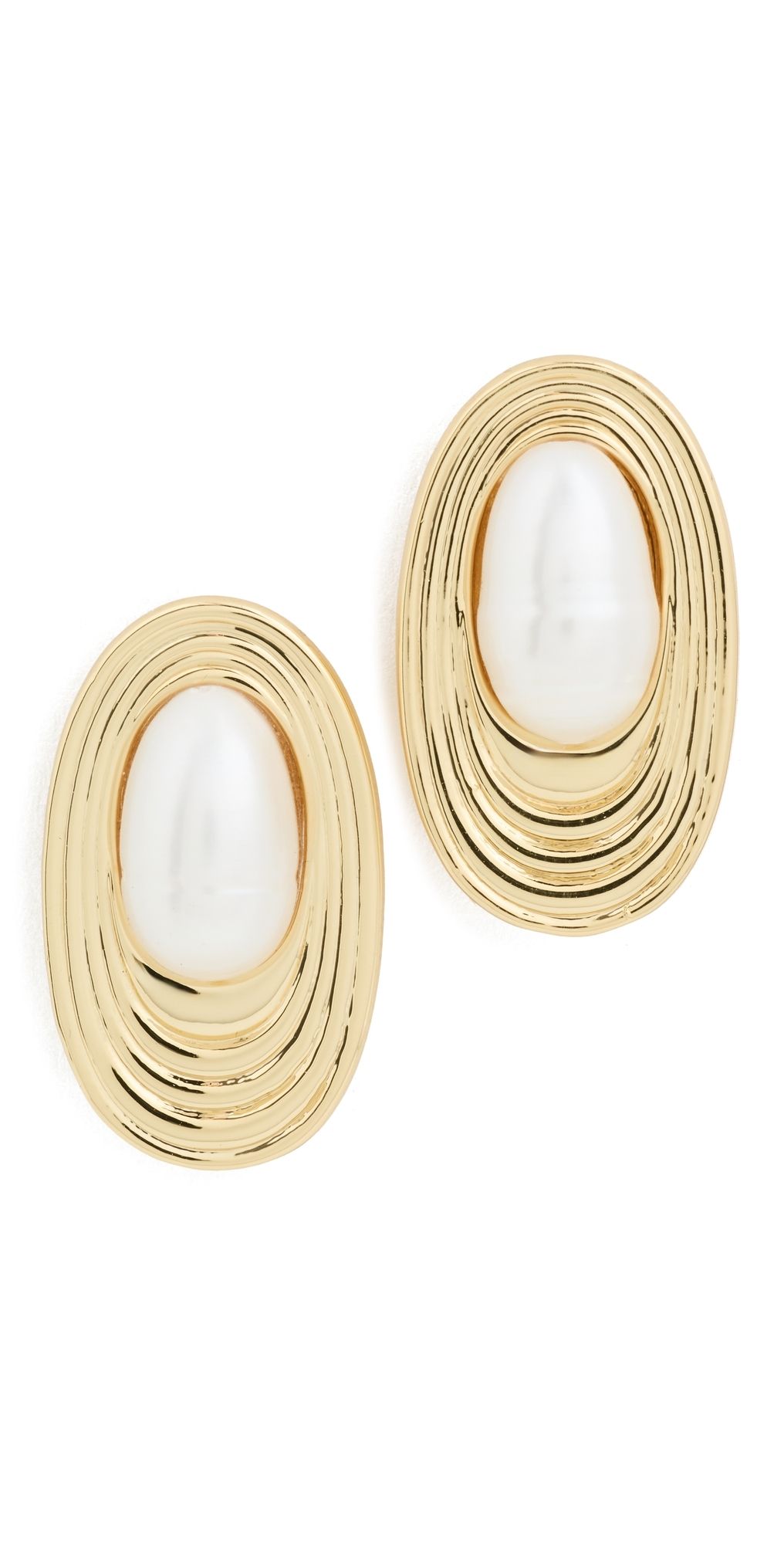 Mignonne Gavigan Candela Pearl Studs White Gold One Size