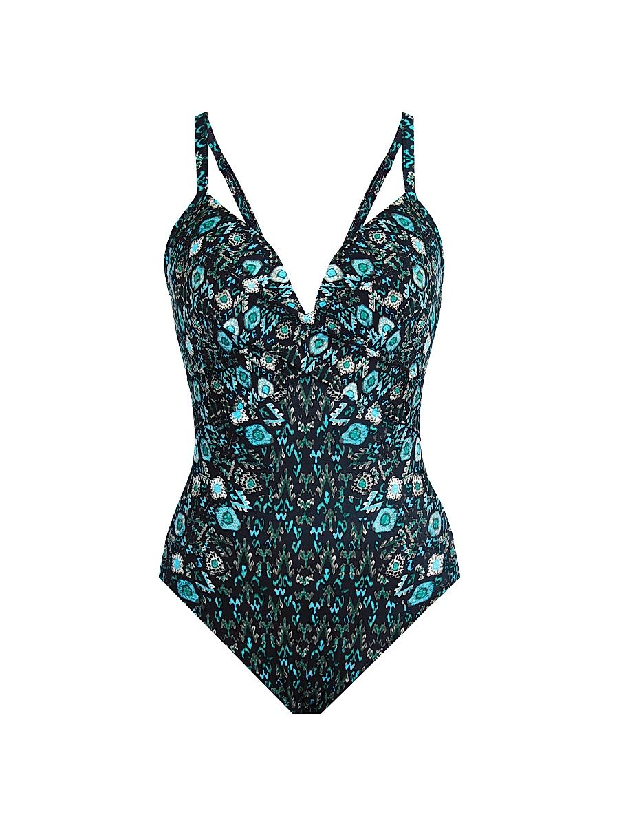 Women's Bijoux Captivate One-Piece Swimsuit - Black Multi - Size 6
