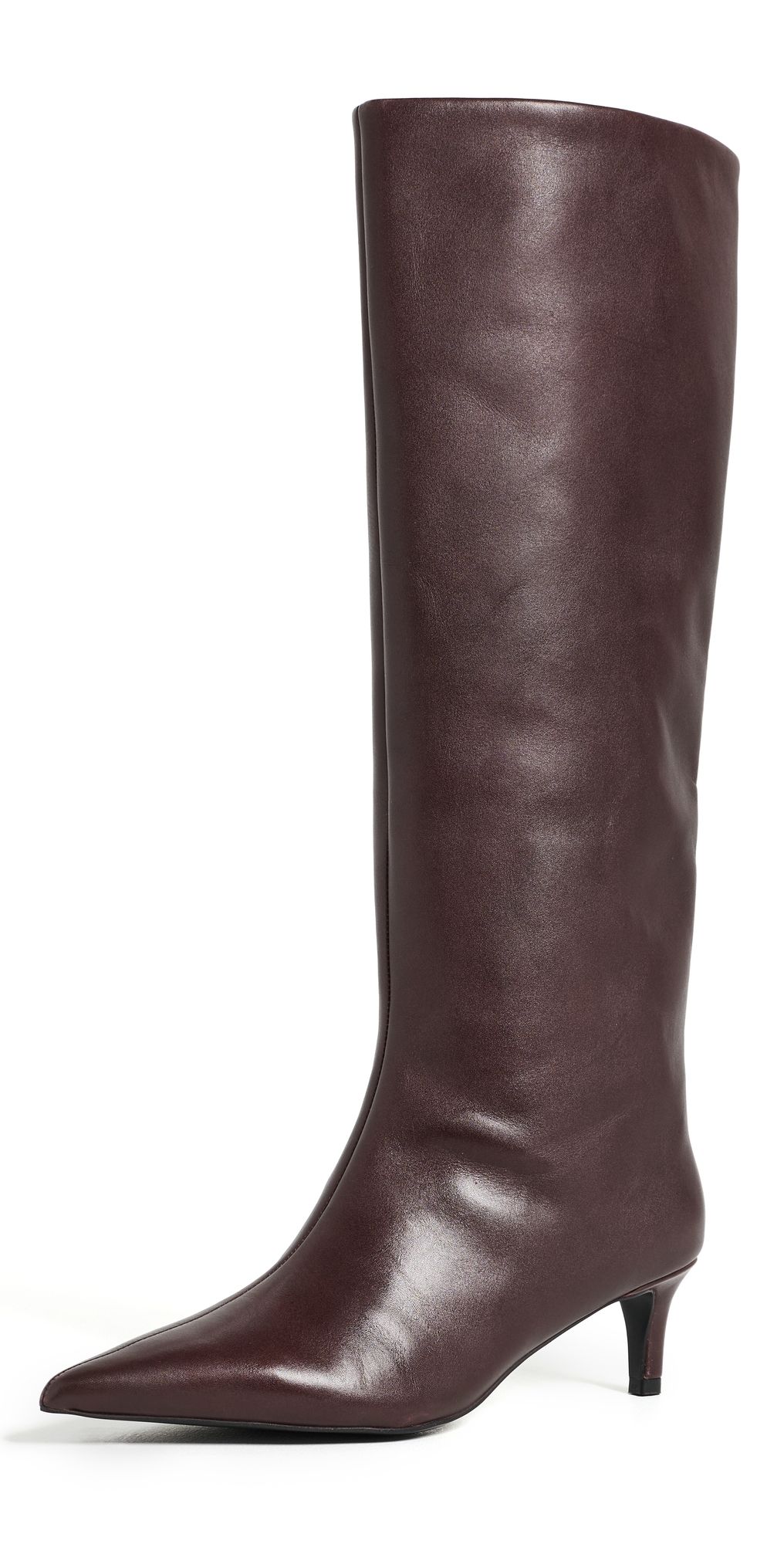 Free People Kiki Kitten Heel Leather Boots Mahogany Leather 10