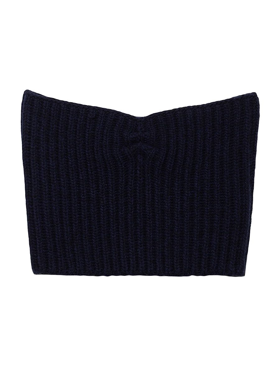 Women's Cashmere and Wool Bandeau Top - Blue - Size 10