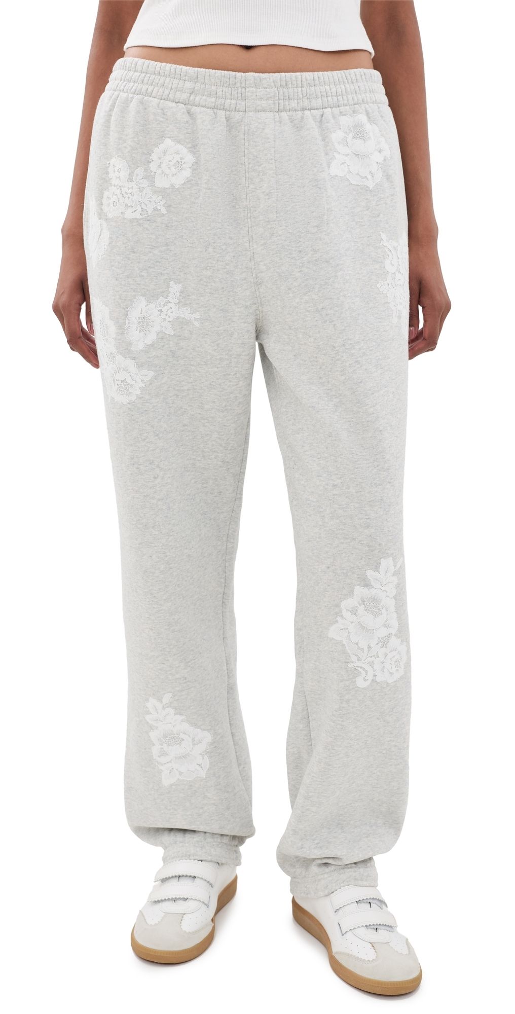 LoveShackFancy Lilia Sweatpants Silver Fog Heather L