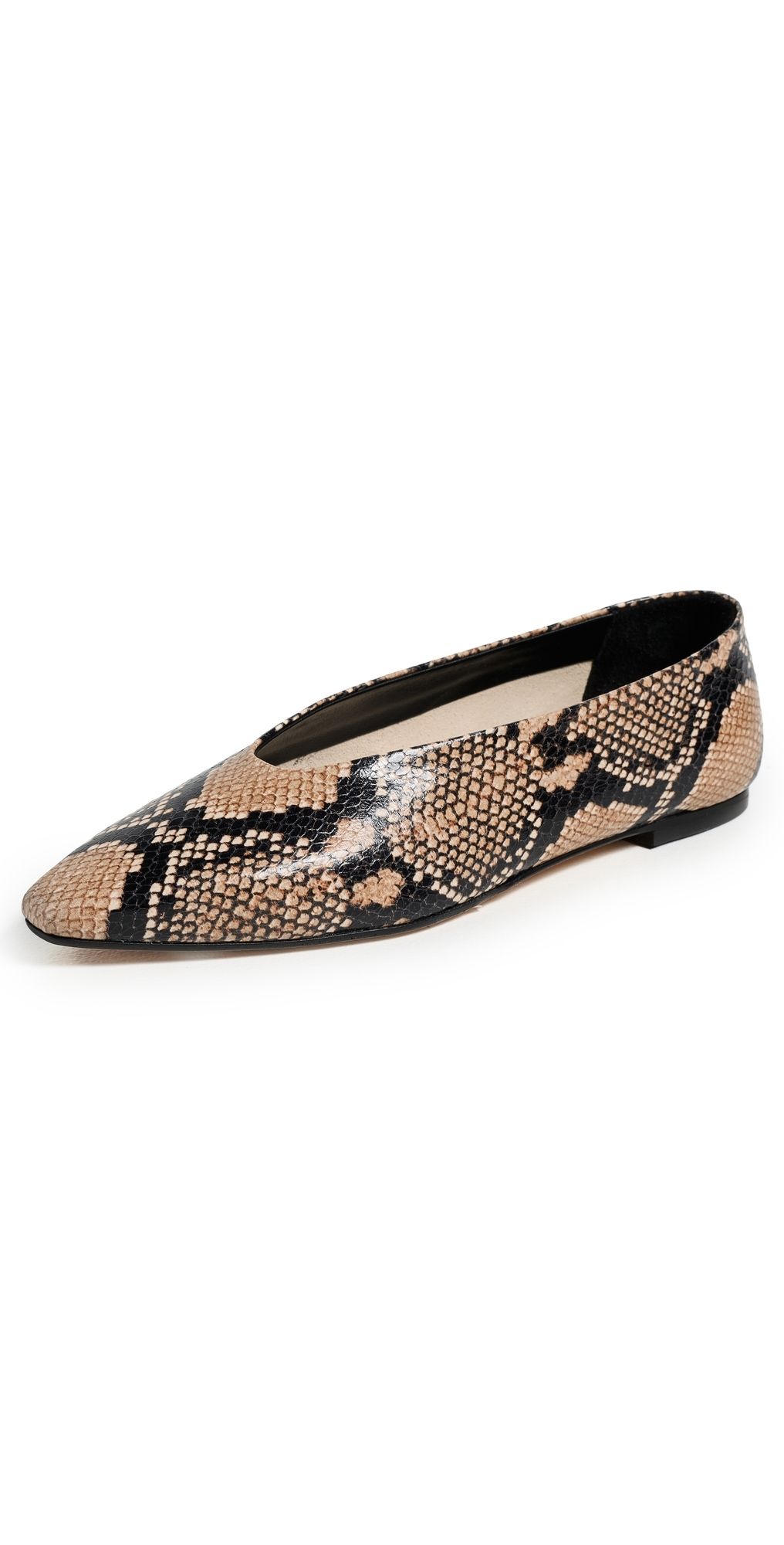 AEYDE Betty Snake Print Calf Leather Hazelnut Flats Hazelnut 37
