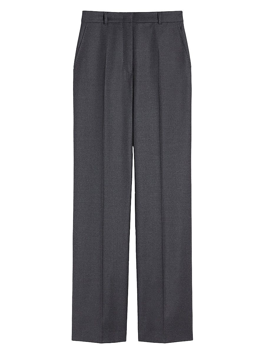 Women's Stretch Flannel Trousers - Dark Grey Melange - Size 14
