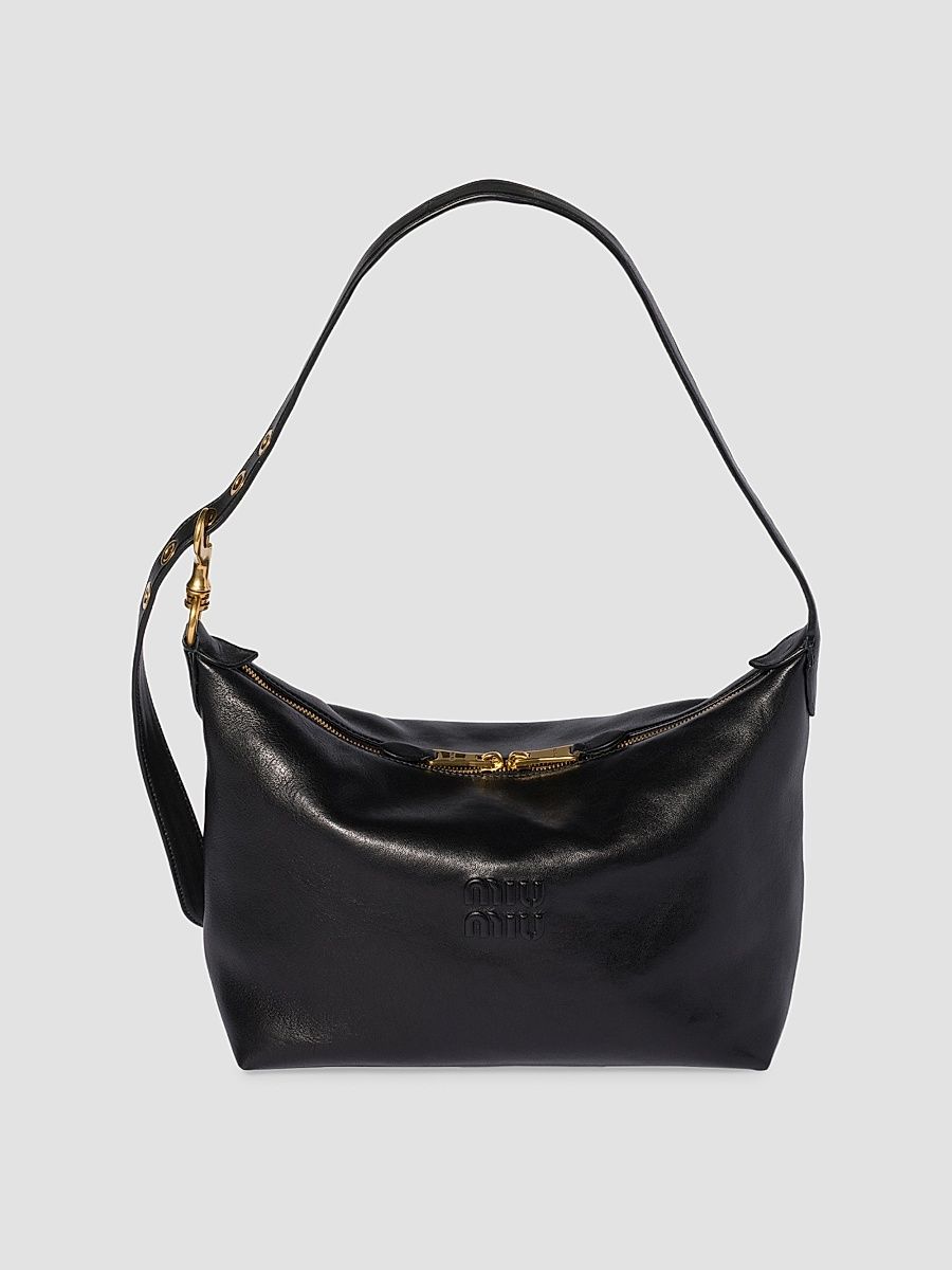 Women's Spirit Nappa Leather Shoulder Bag - Black