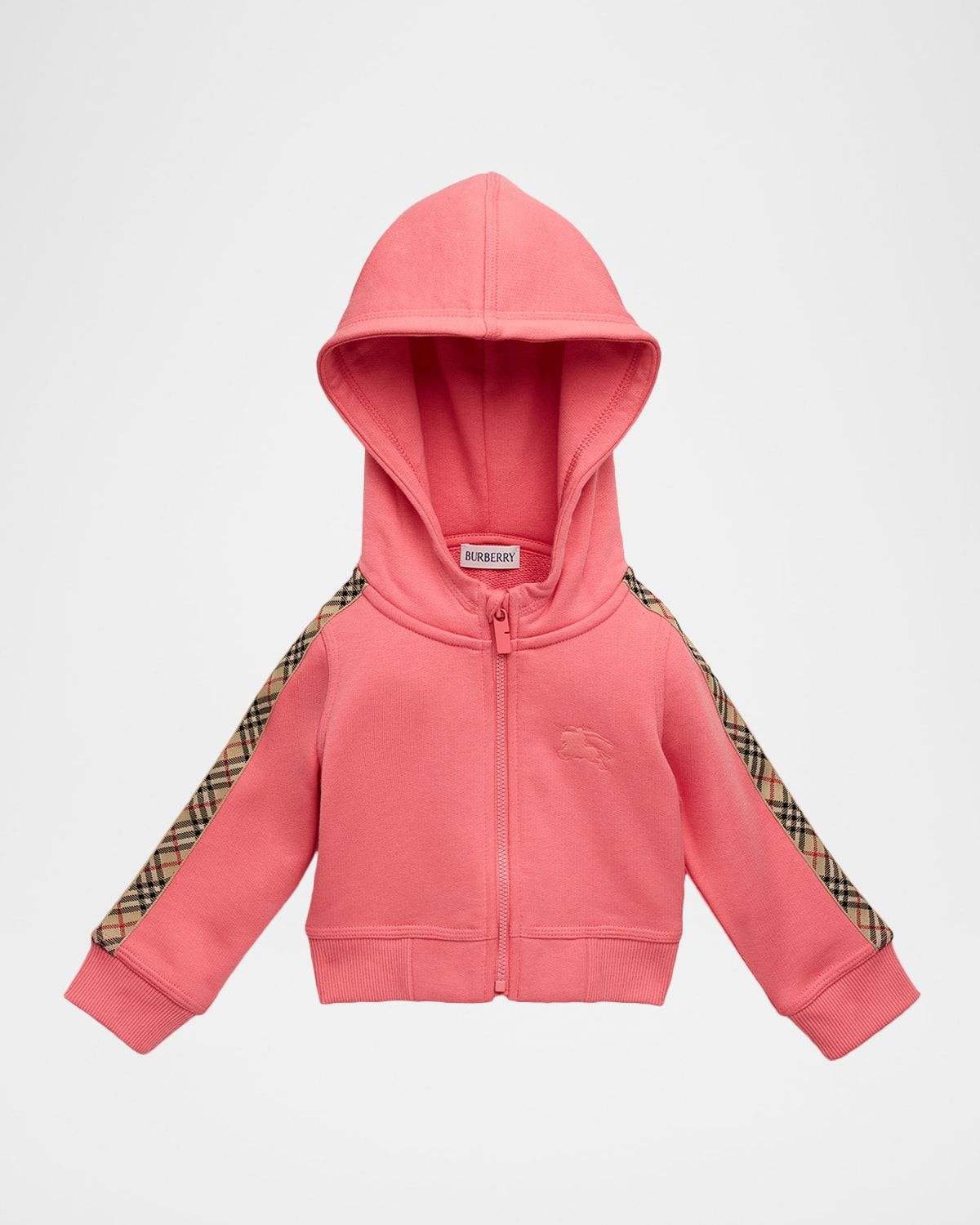 Girl & apos;s Check-Trim Cotton Zip Hoodie, Size 6M-3