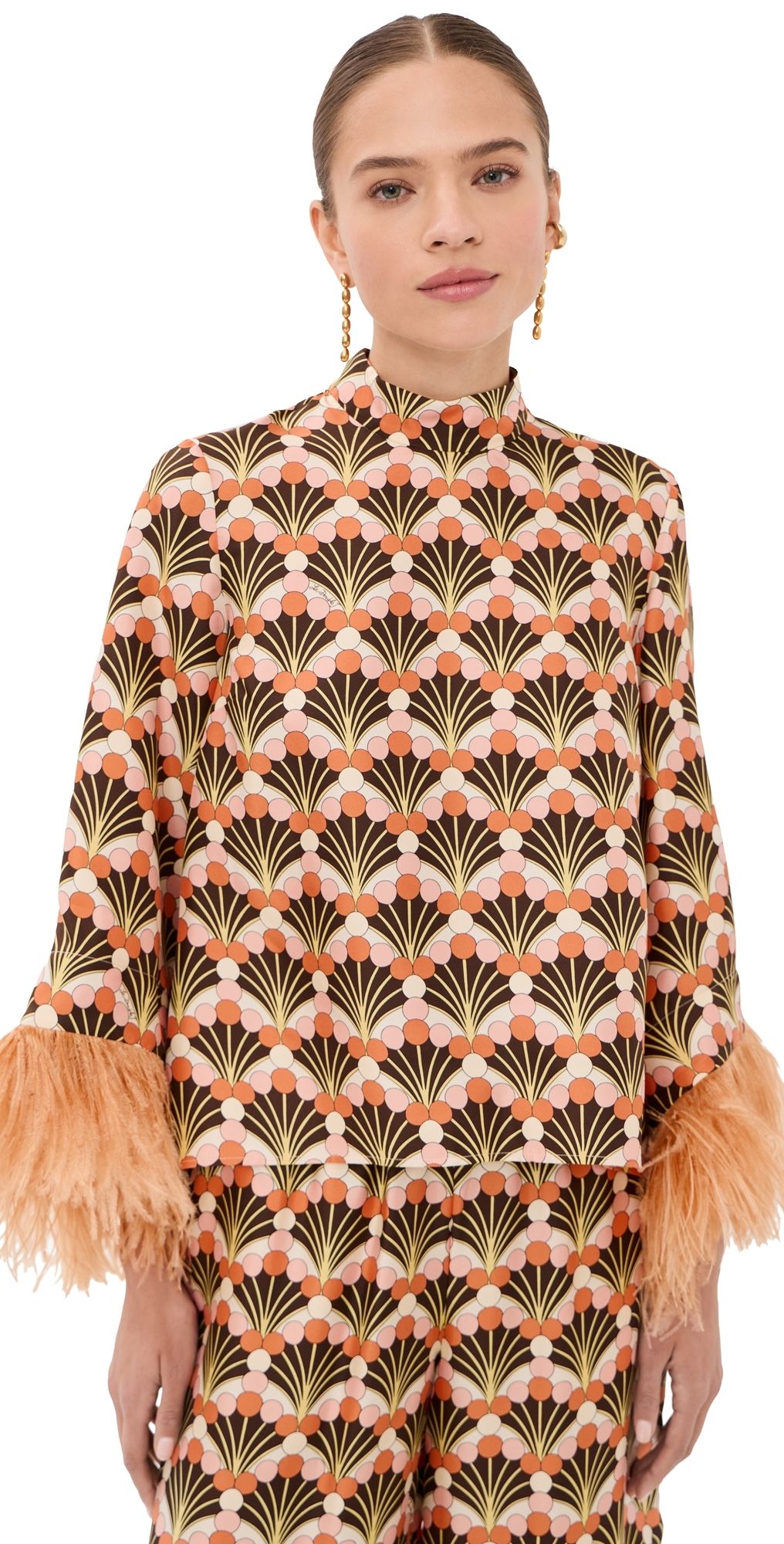 La DoubleJ Make An Exit Silk Top Florette Fan XS