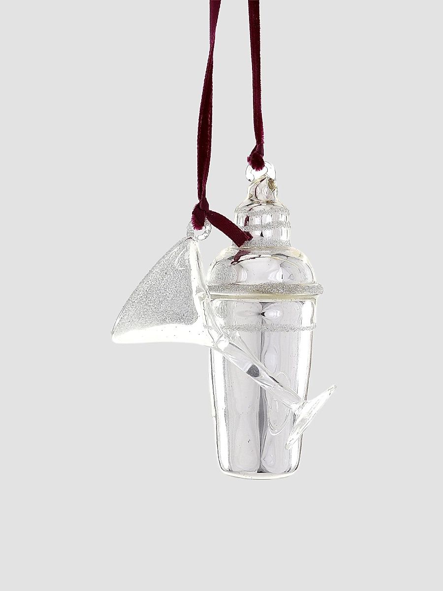 Martini and Shaker Glass Ornament
