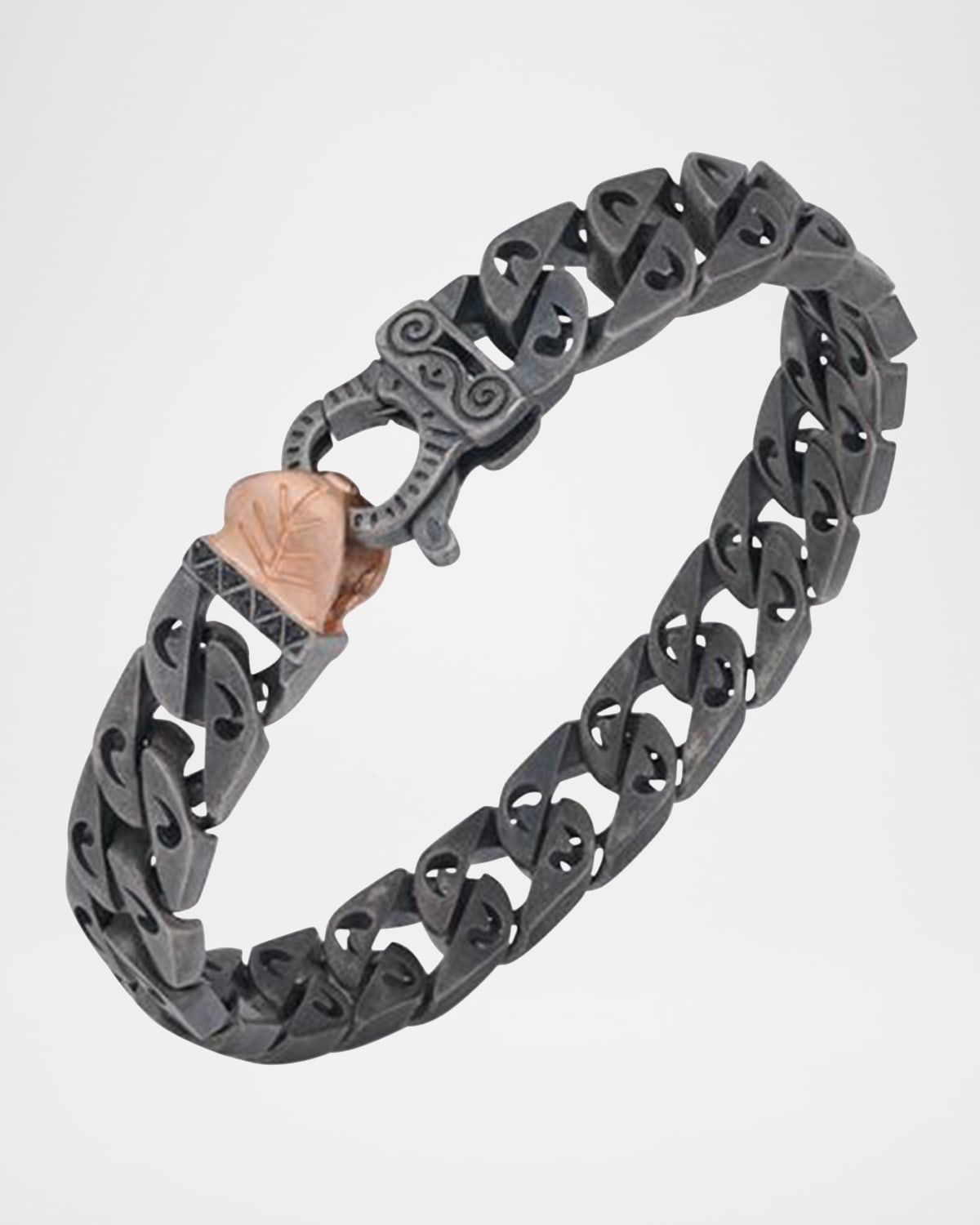 Men & apos;s Flaming Tongue Wide Curb Chain Link Bracelet
