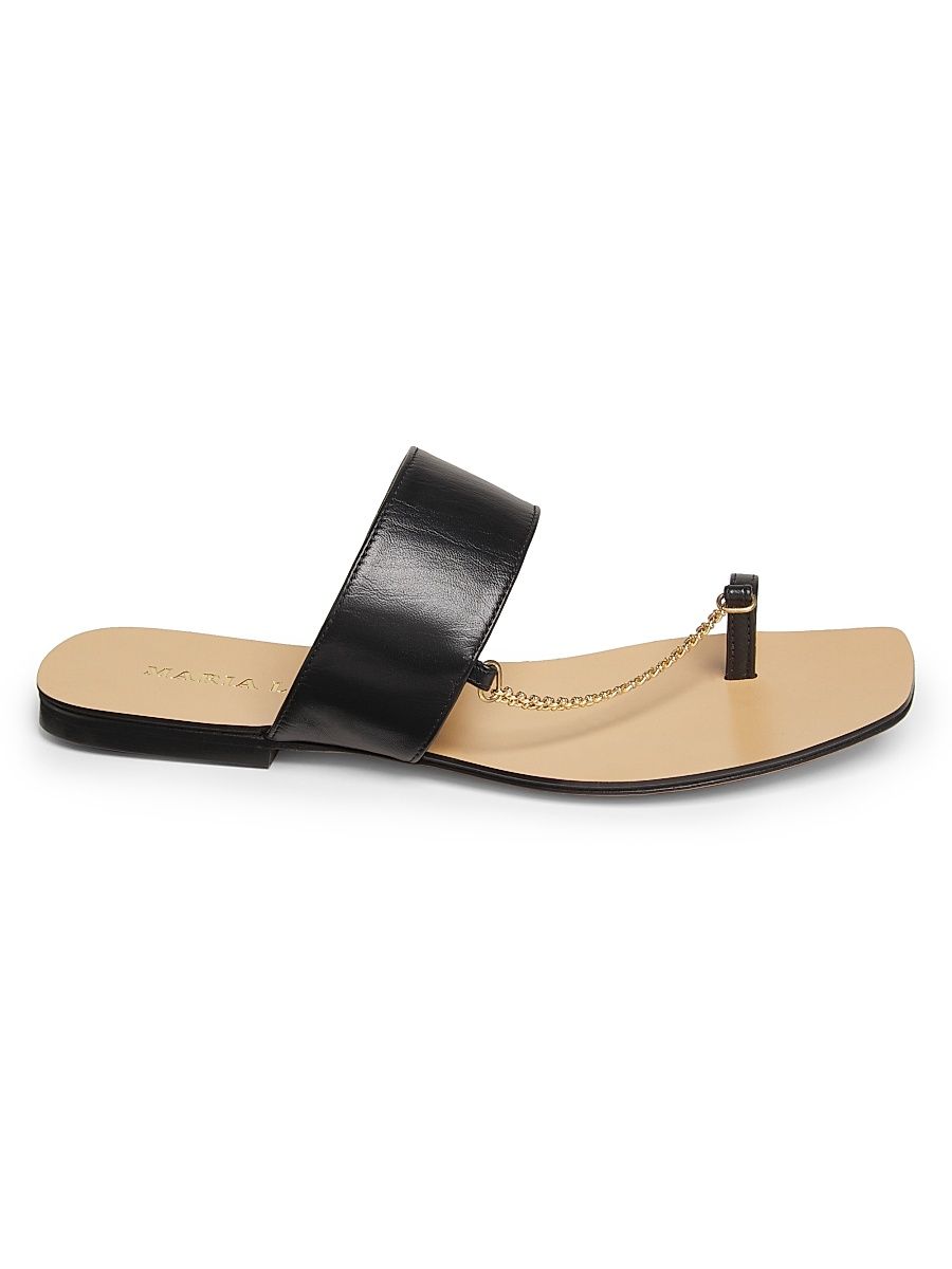 Women's Melide Capri Leather Sandals - Black - Size 9