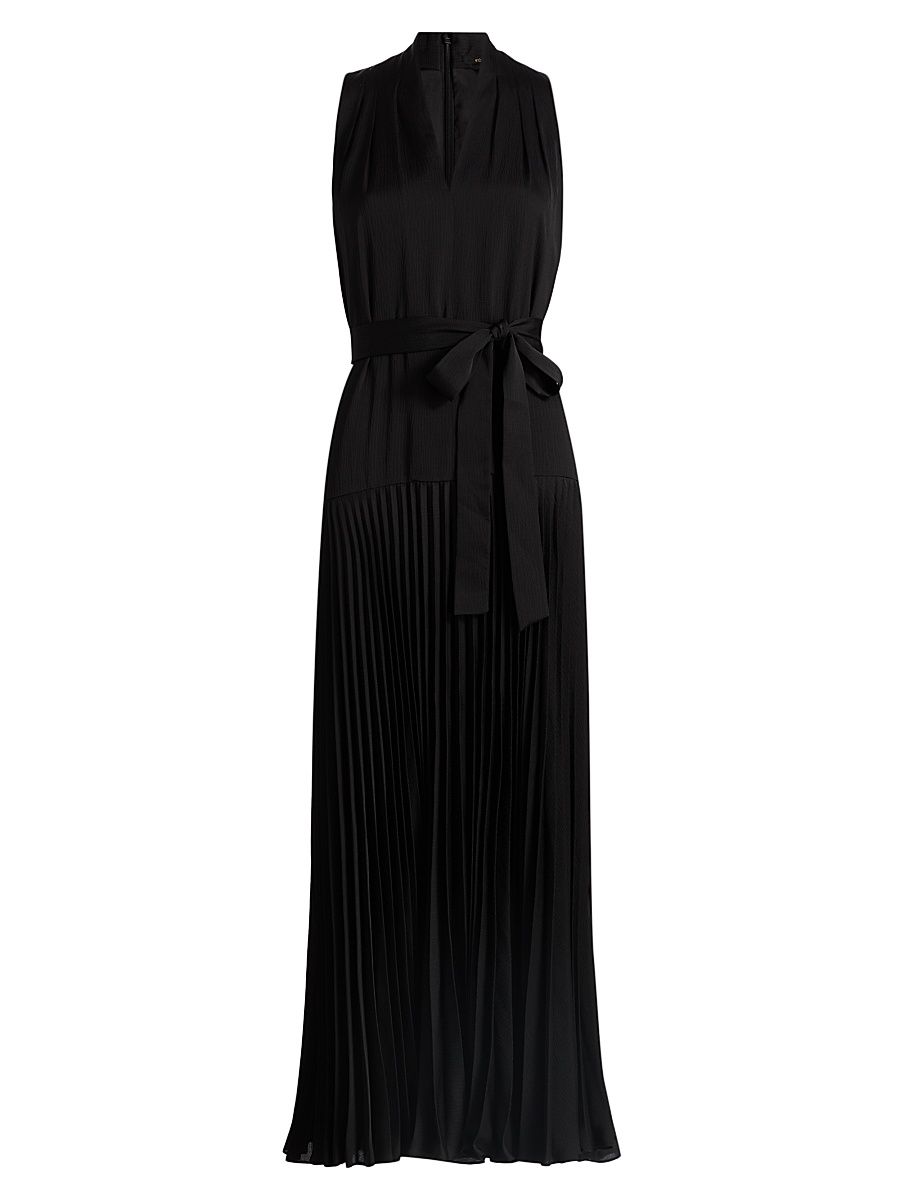 Women's Viva Hammered Satin Sleeveless Maxi Dress - Black - Size XXL
