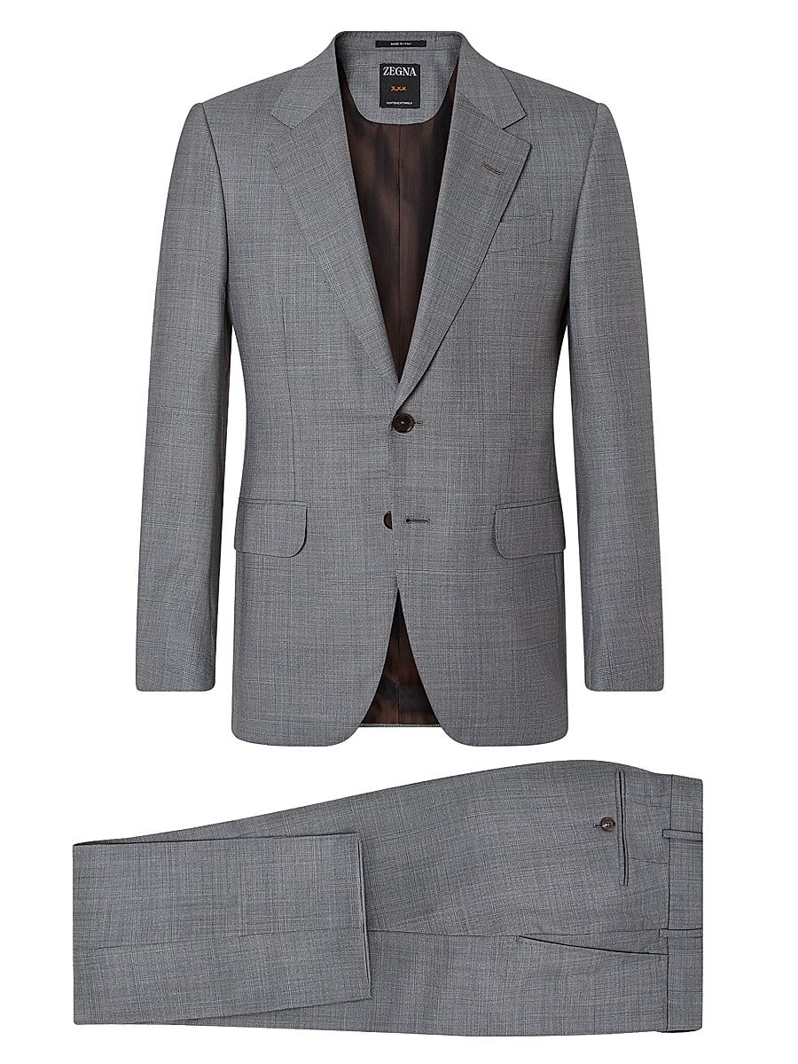 Men's Centoventimila Wool Suit - Grey - Size 48