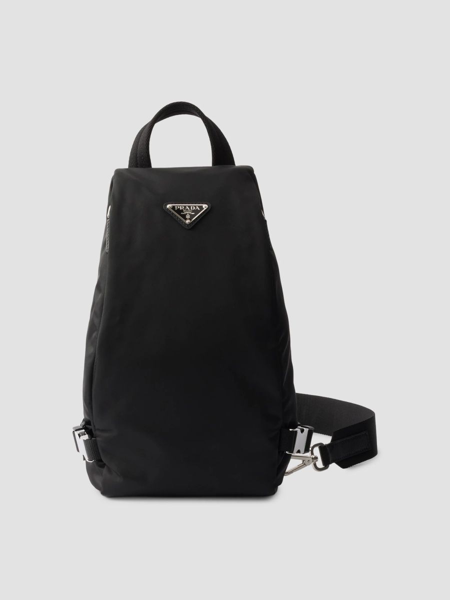 Prada Men's Re-Nylon and Saffiano Leather Backpack - Black