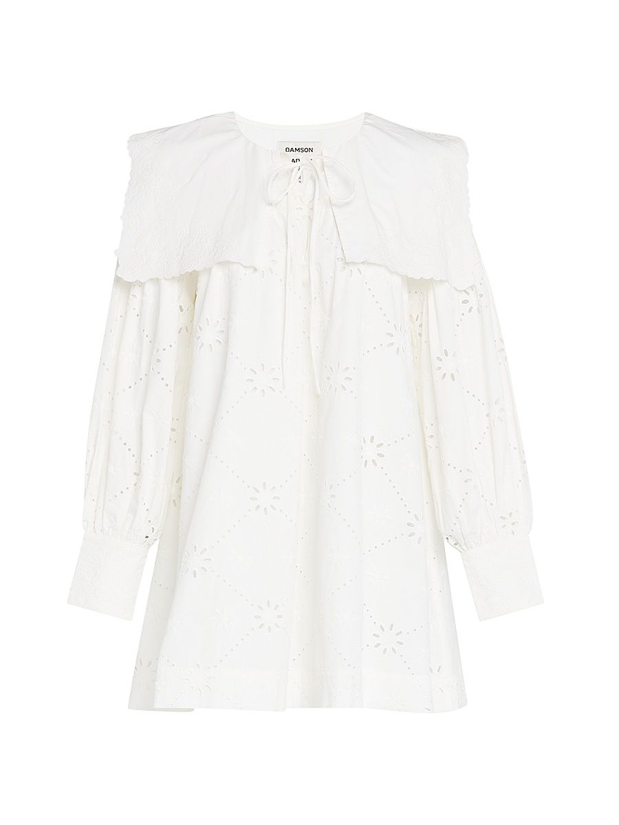 Women's Cassidy Eyelet Sailor Minidress - White - Size 6