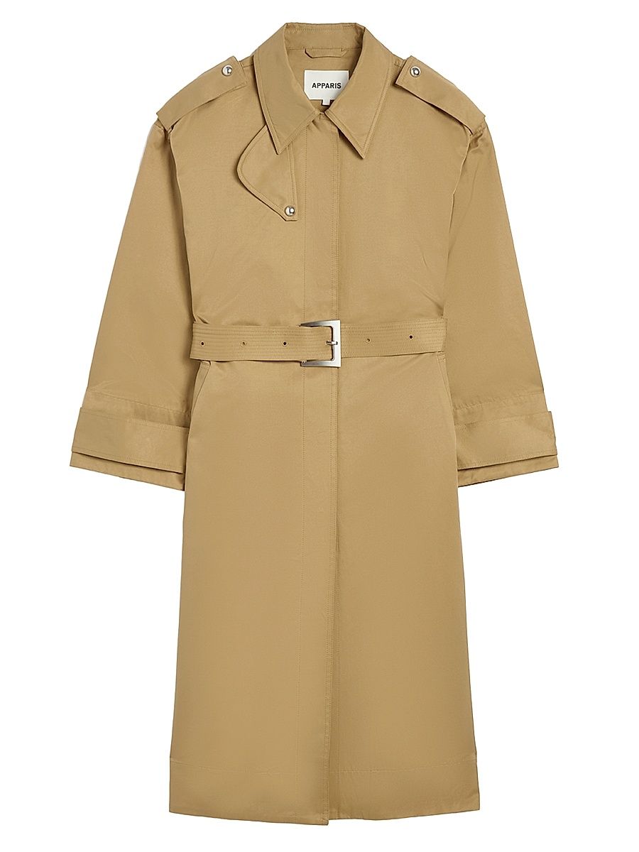 Women's Joan Cotton-Blend Trench Coat - Olive - Size XL