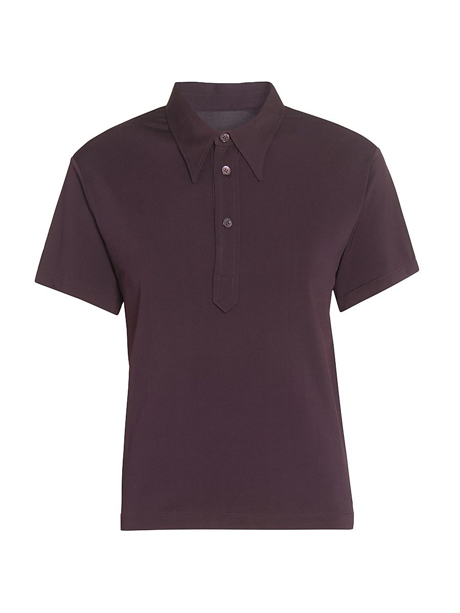 Women's Point Collar Polo Shirt - Amaranth - Size XS
