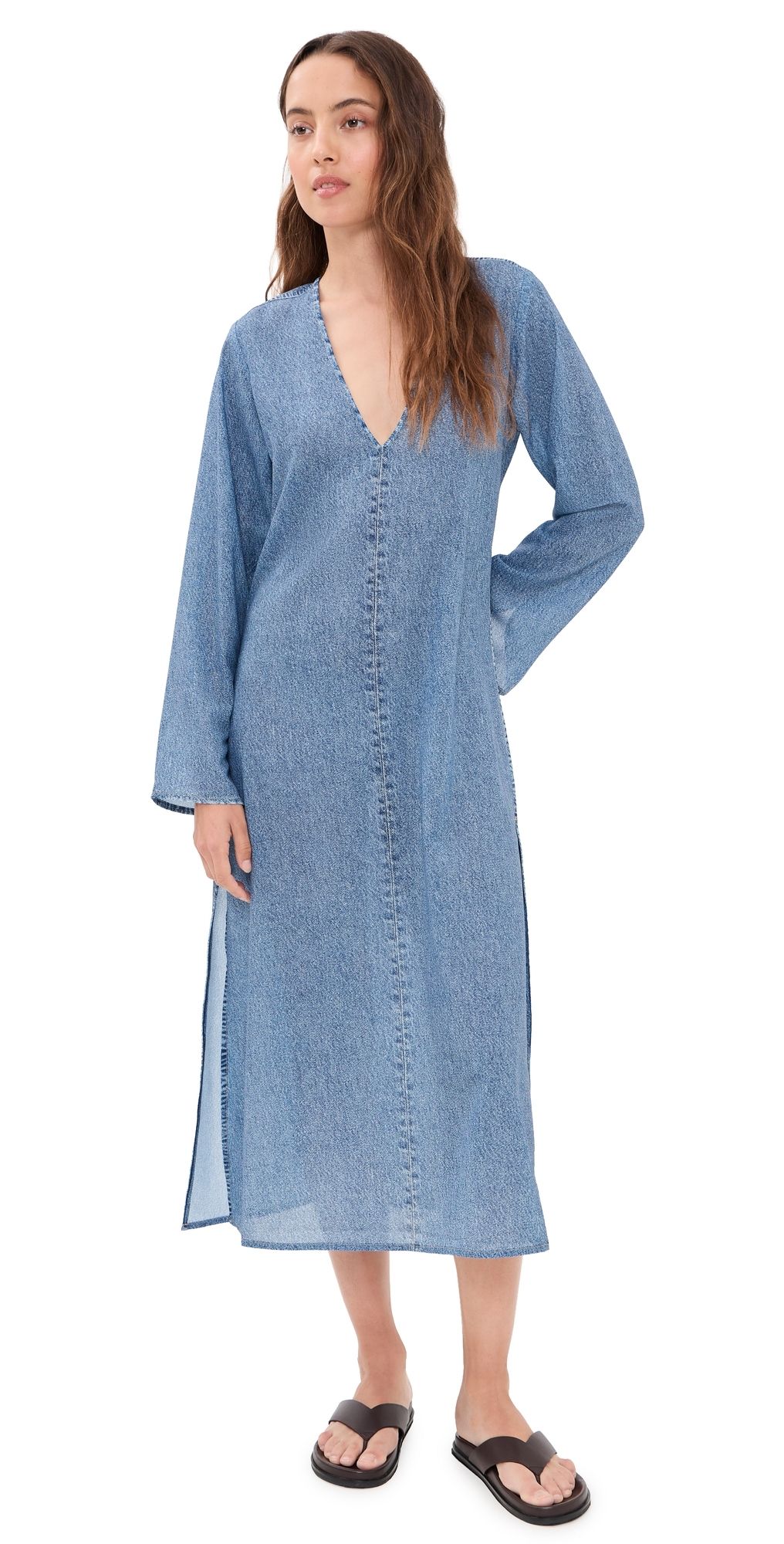 rag & bone Miramar Crinkle Cover Up Dress minet XL