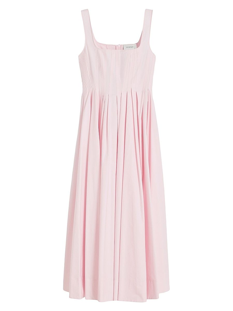 Women's Long Sleeveless Pure Cotton Dress - Pink - Size 14