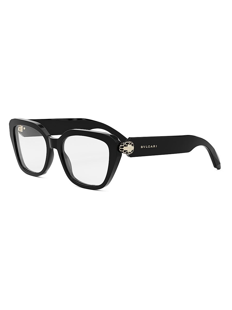 Women's Serpenti Forever 53MM Rectangular Eyeglasses - Shiny Black