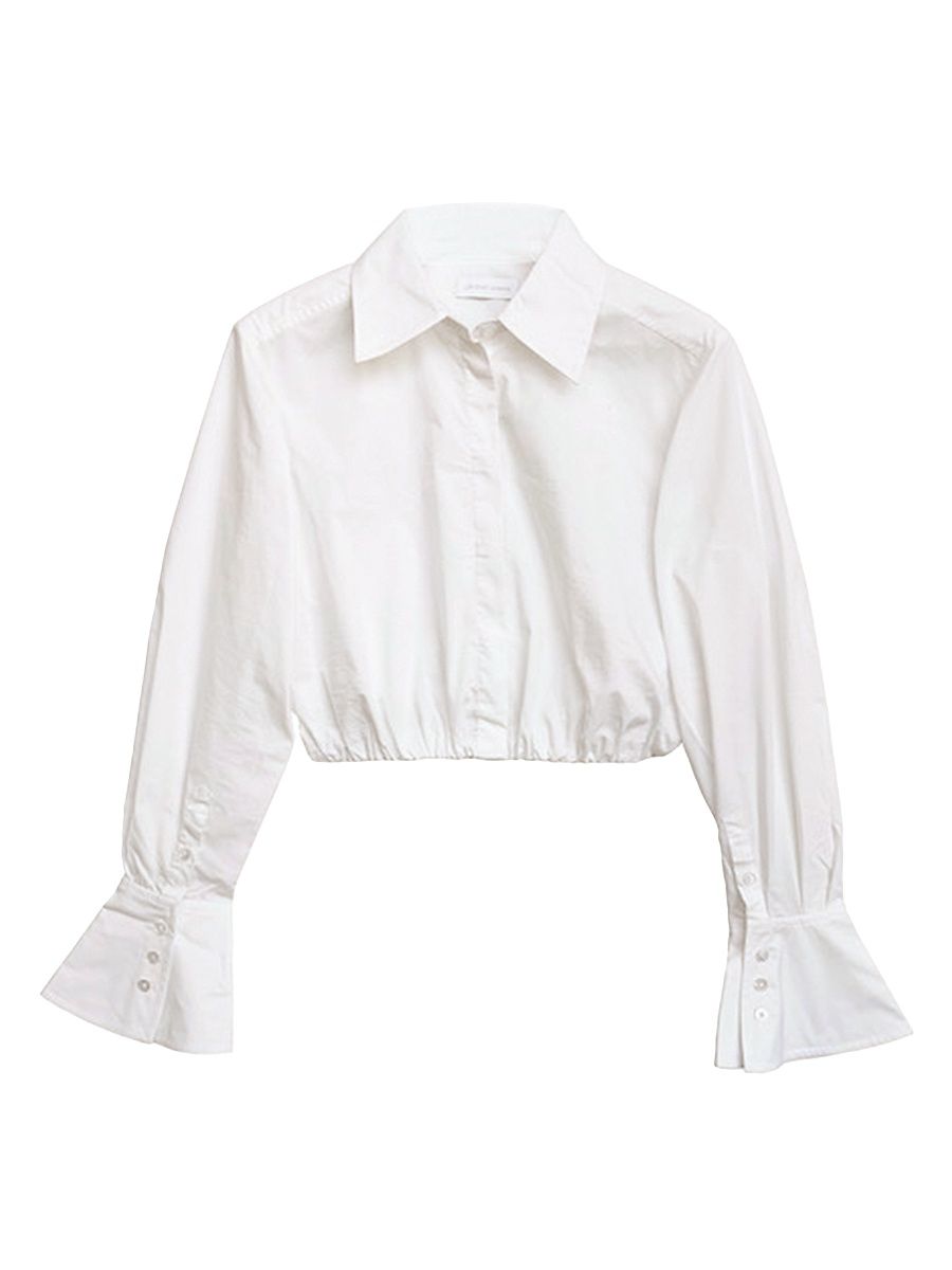 Women's Blythe Poplin Crop Shirt - White - Size XL