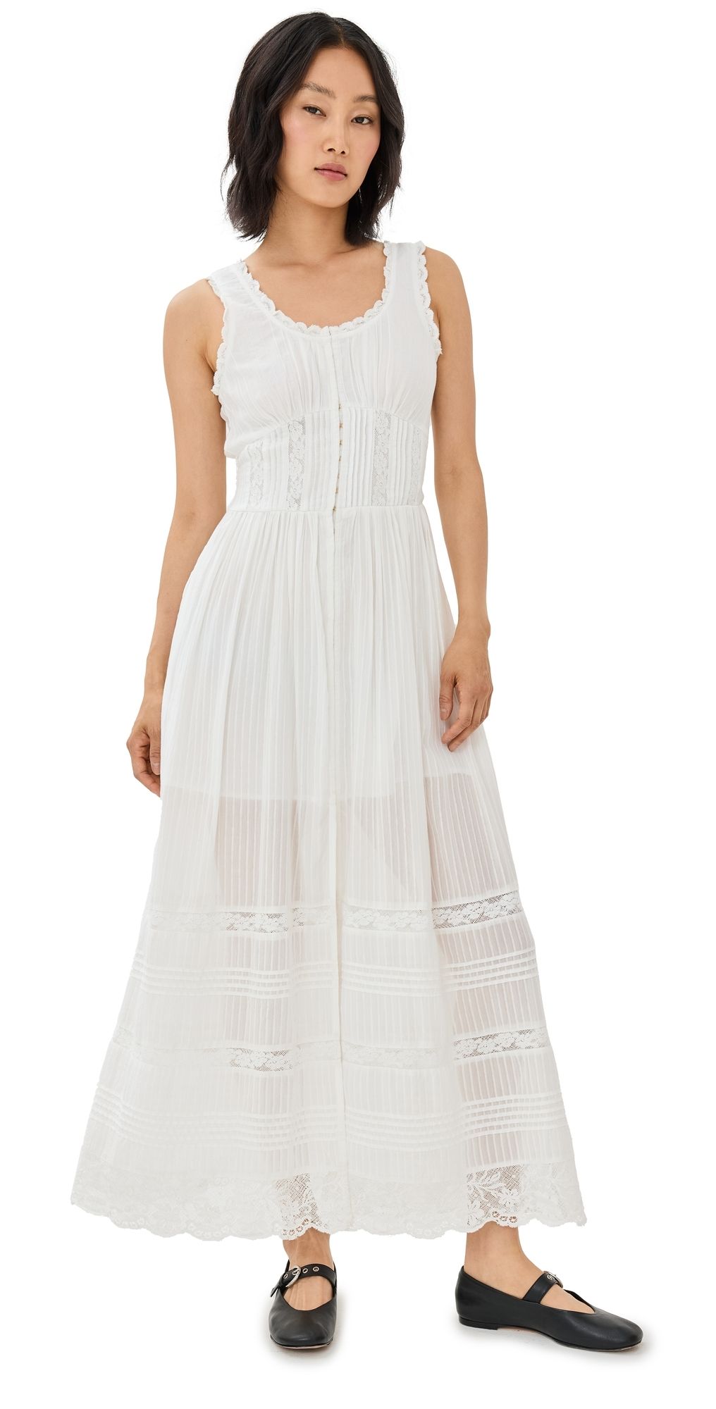 LoveShackFancy Santelle Dress True White 10