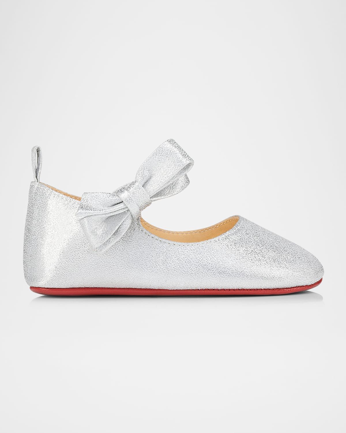 Girl & apos;s Lou Babe Shimmer Bow Ballerina Shoes, Baby