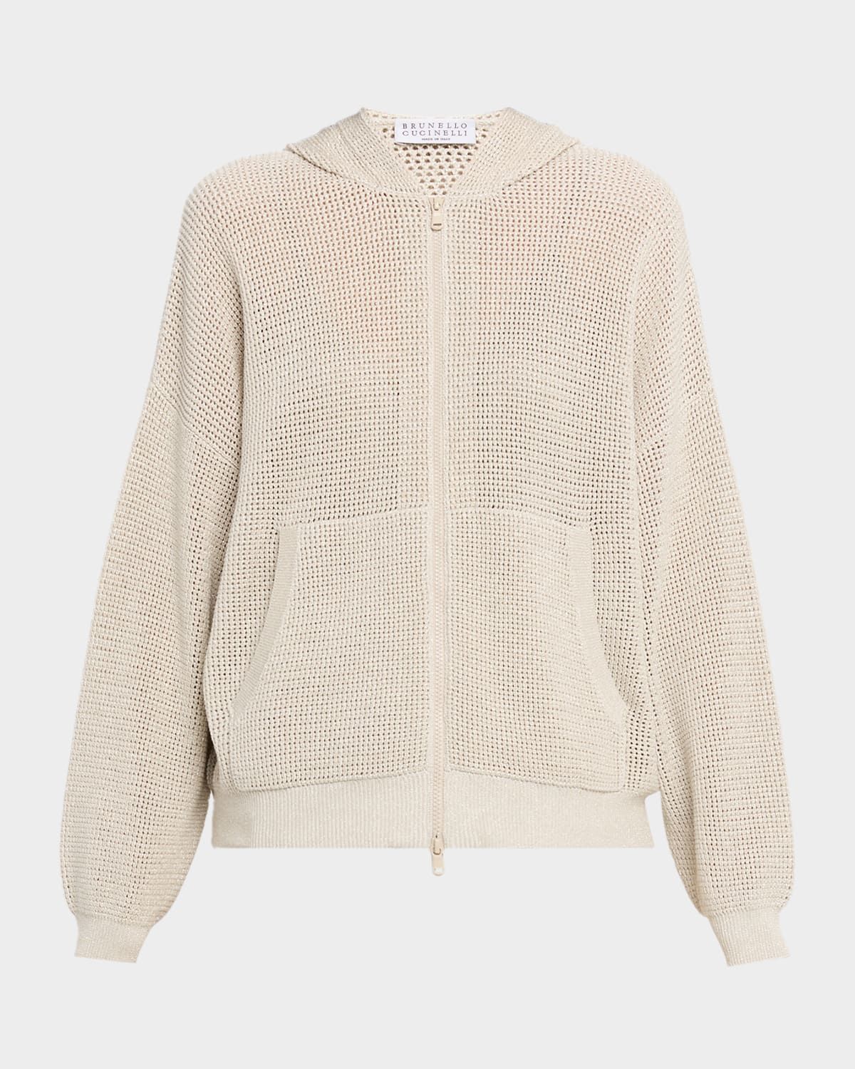 Sparkling Cotton Net Zip Hoodie