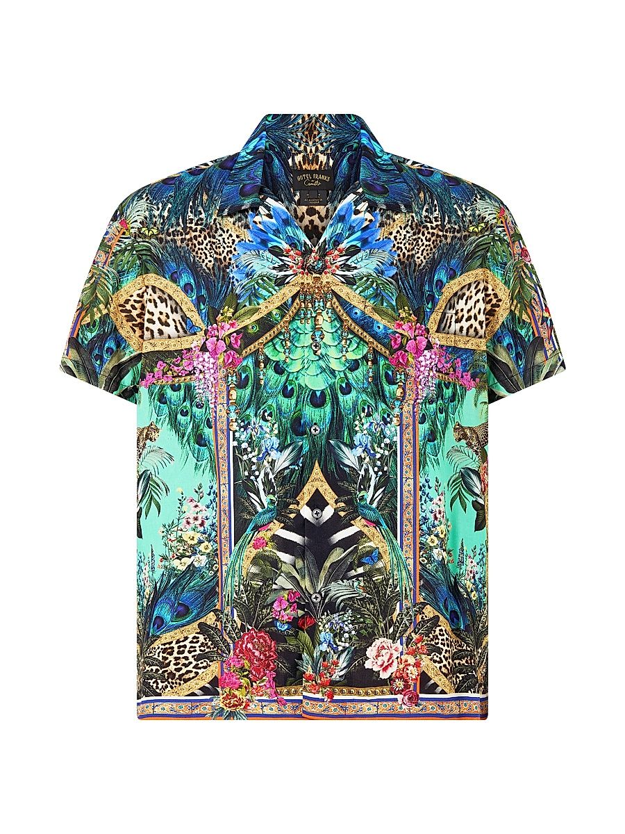 Men's Printed Modal Camp Shirt - Animal Alchemy - Size XL
