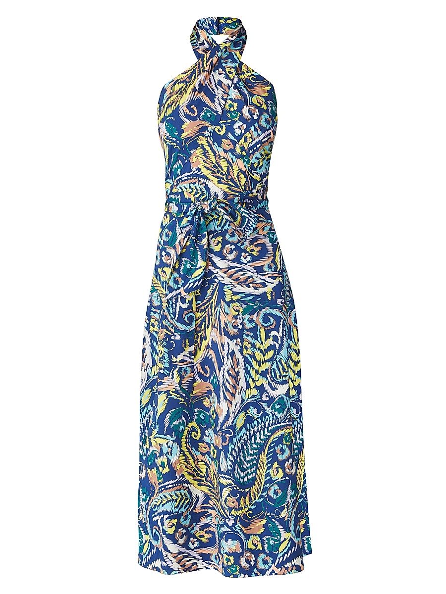 Shoshanna Women's Beekman Paisley Halter Midi-Dress - Botanic - Size 12