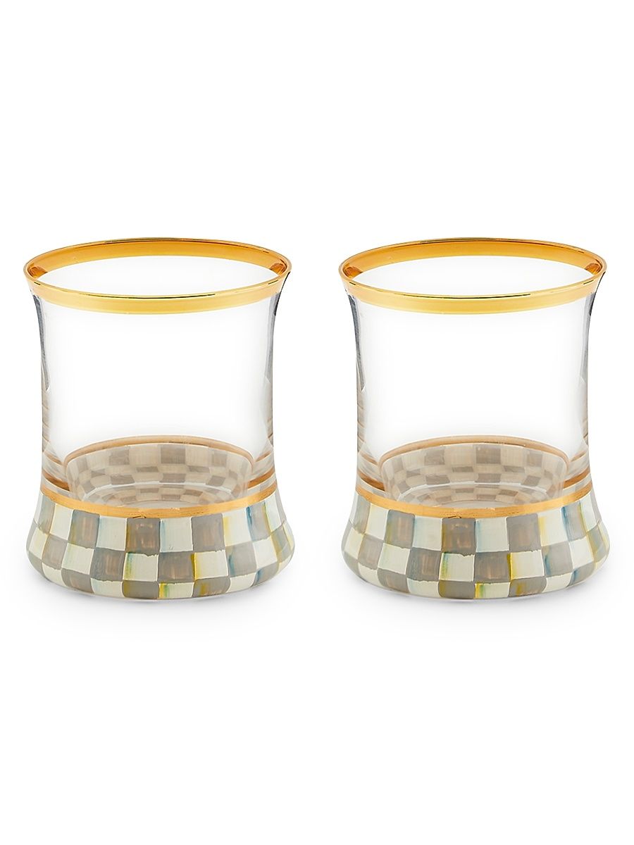 Sterling Check 2-Piece Tumbler Glass Set