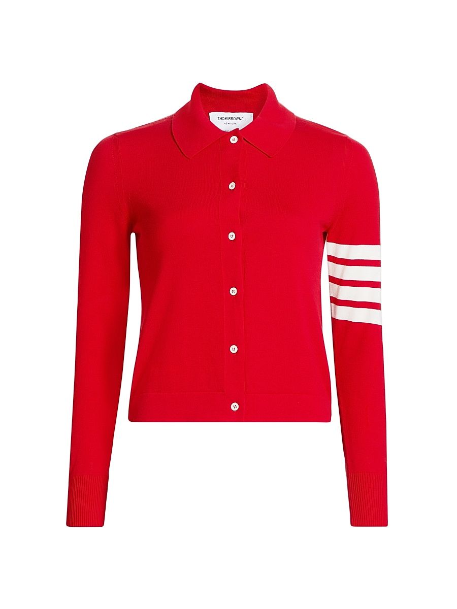 Women's Jersey Cotton Four-Stripe Shirt - Red - Size 2