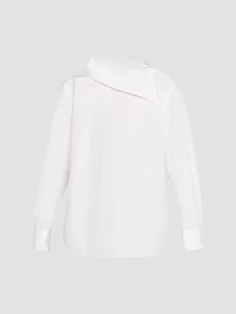 Bottega Veneta Women's Relaxed Compact Cotton Shirt - White - Size 12