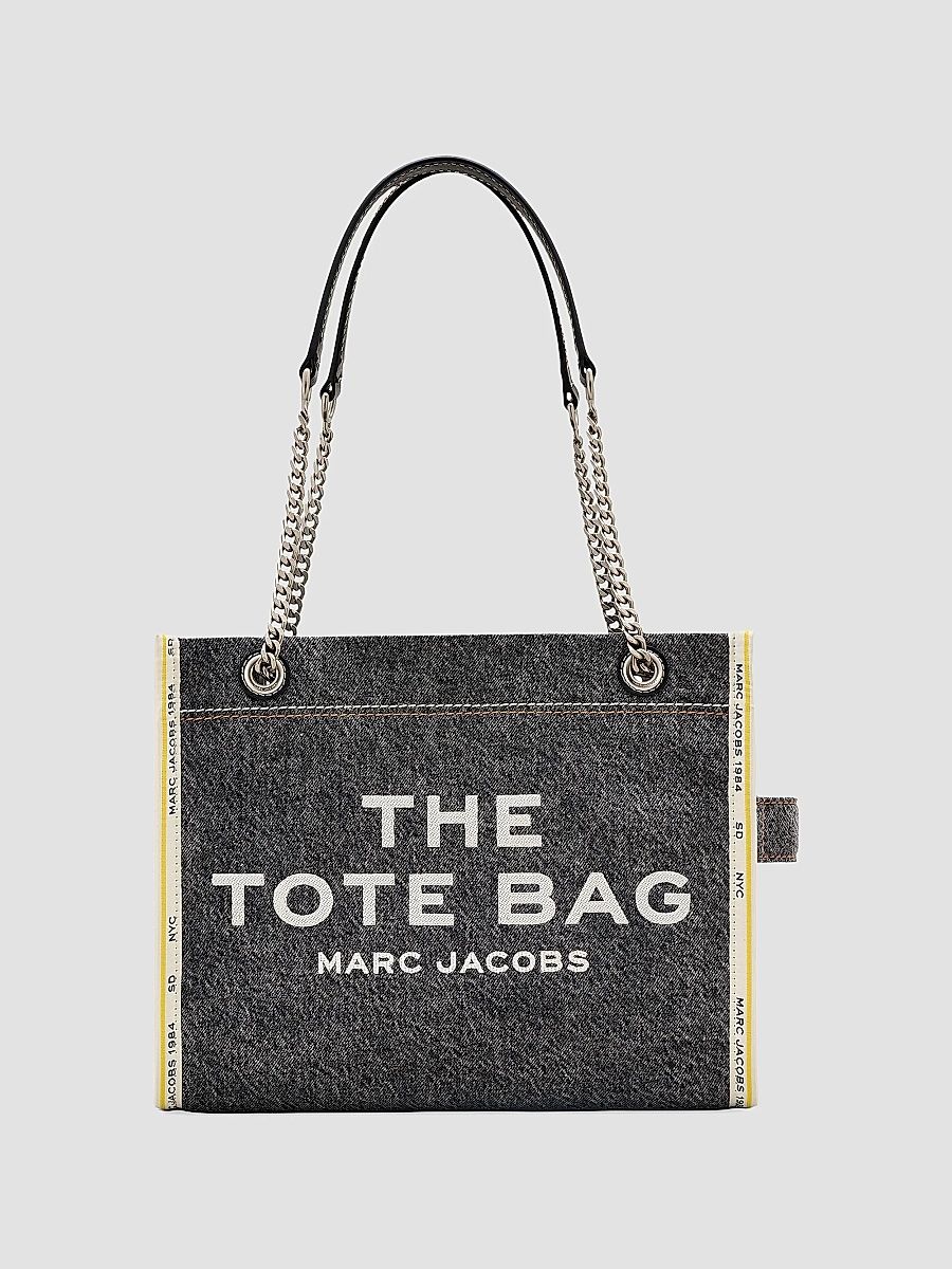 Marc Jacobs Women's The Denim Chain Medium Tote Bag - Black Wash