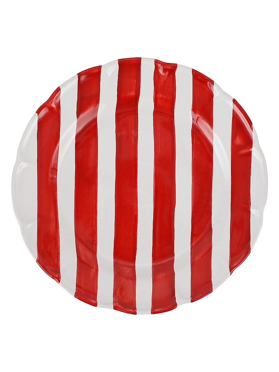 Amalfitana Stripe Dinner Plate - Red