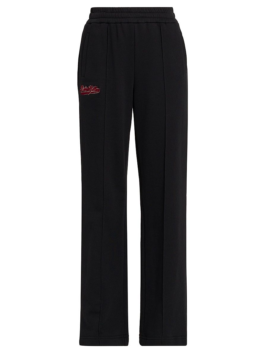 Women's Collegiate Logo-Embroidered Cotton Sweatpants - Black - Size 10