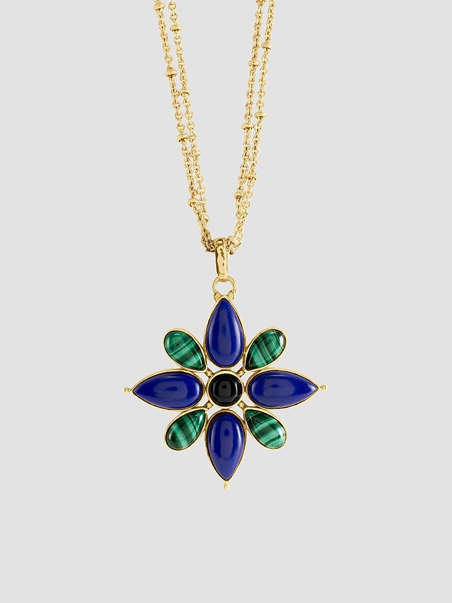 Women's Forza 18K-Gold-Plated & Multi-Gemstone Flower Pendant - Gold