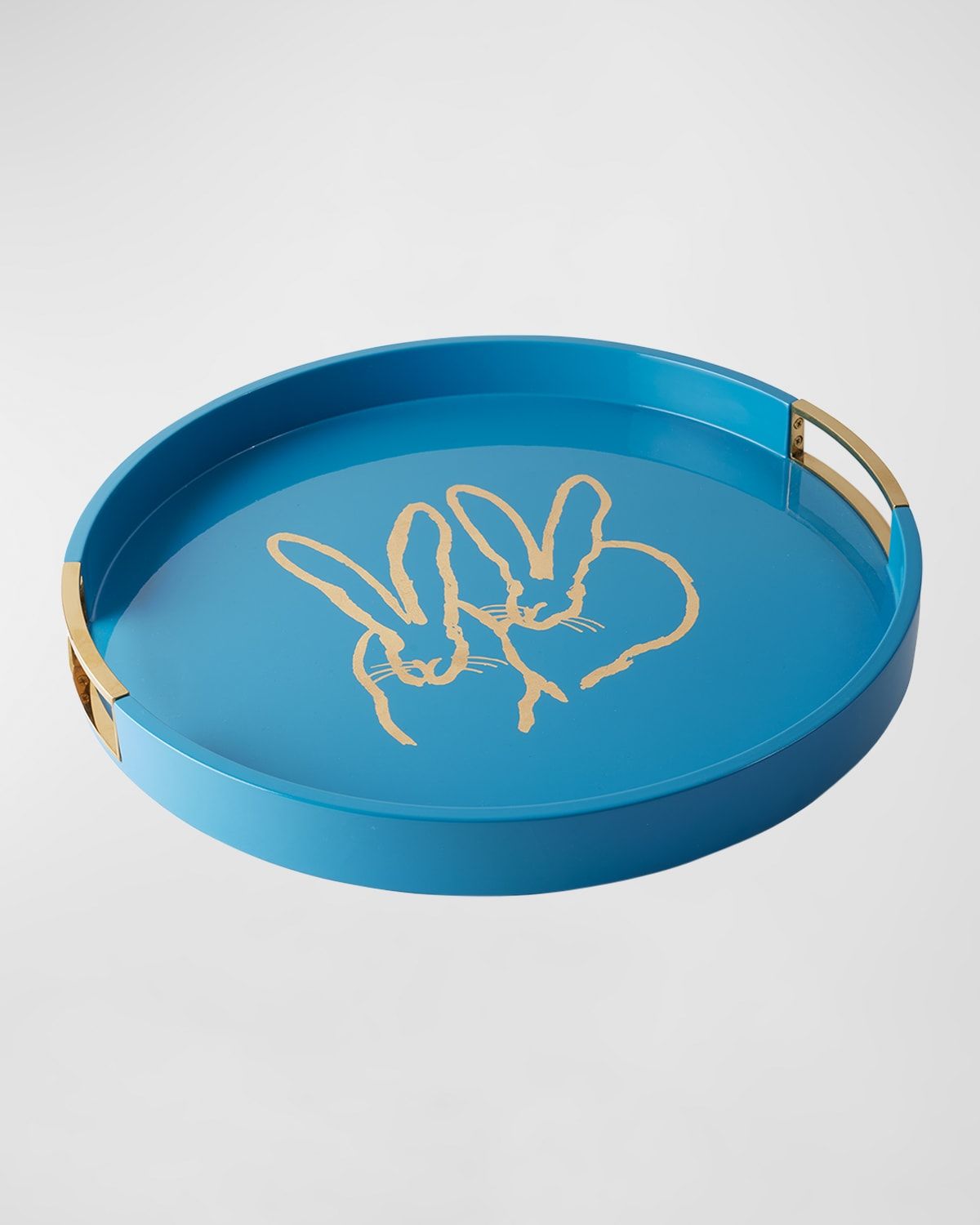 Bunny Drinks Lacquer Tray With Brass Handles