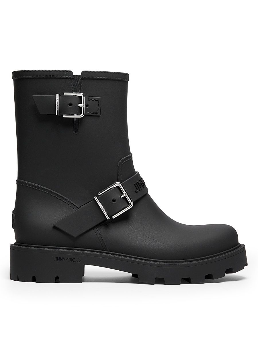 Women's Biker Rain Boots - Black - Size 12