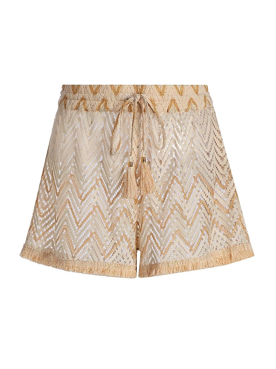 Women's Duke Chevron Open-Knit Shorts - Sandstone Chevron - Size XL