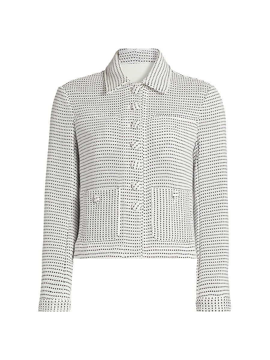 Women's Osler Slim Fit Tweed Jacket - Off White - Size 12