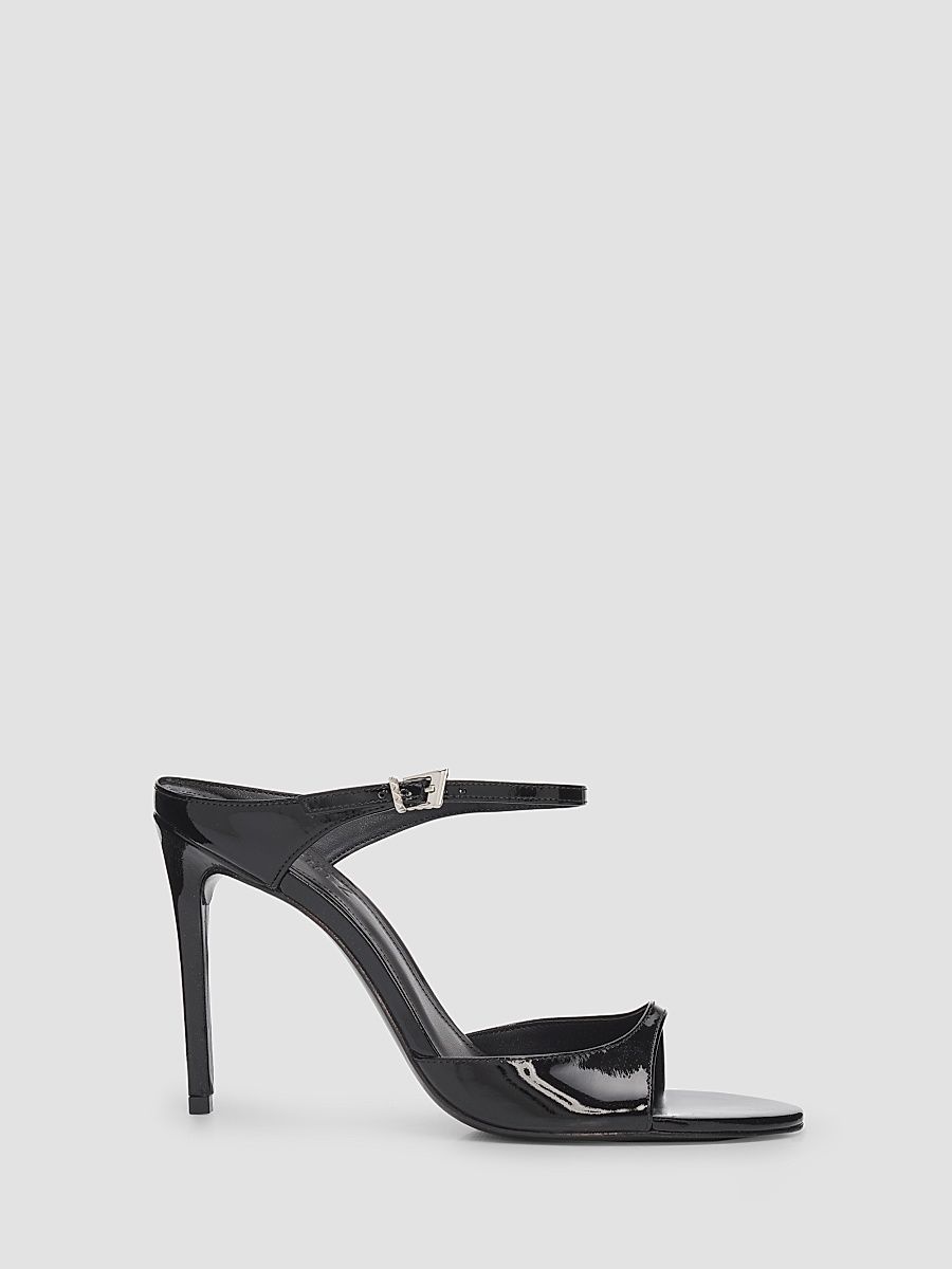 Women's Lyra 100MM Patent Leather Slip-On Sandals - Black - Size 11