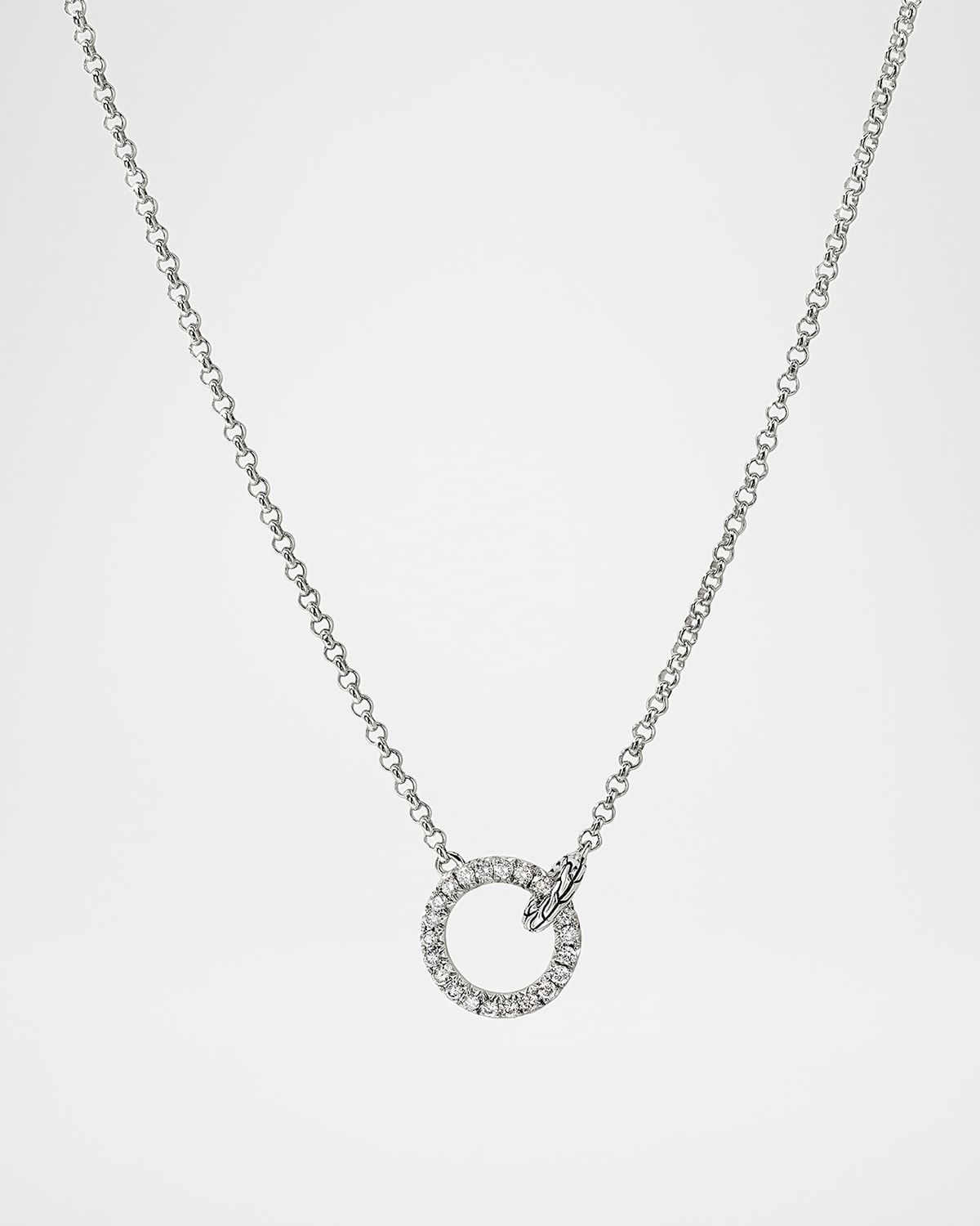 JH Essential Sterling Silver Diamond Pave Necklace, 2mm