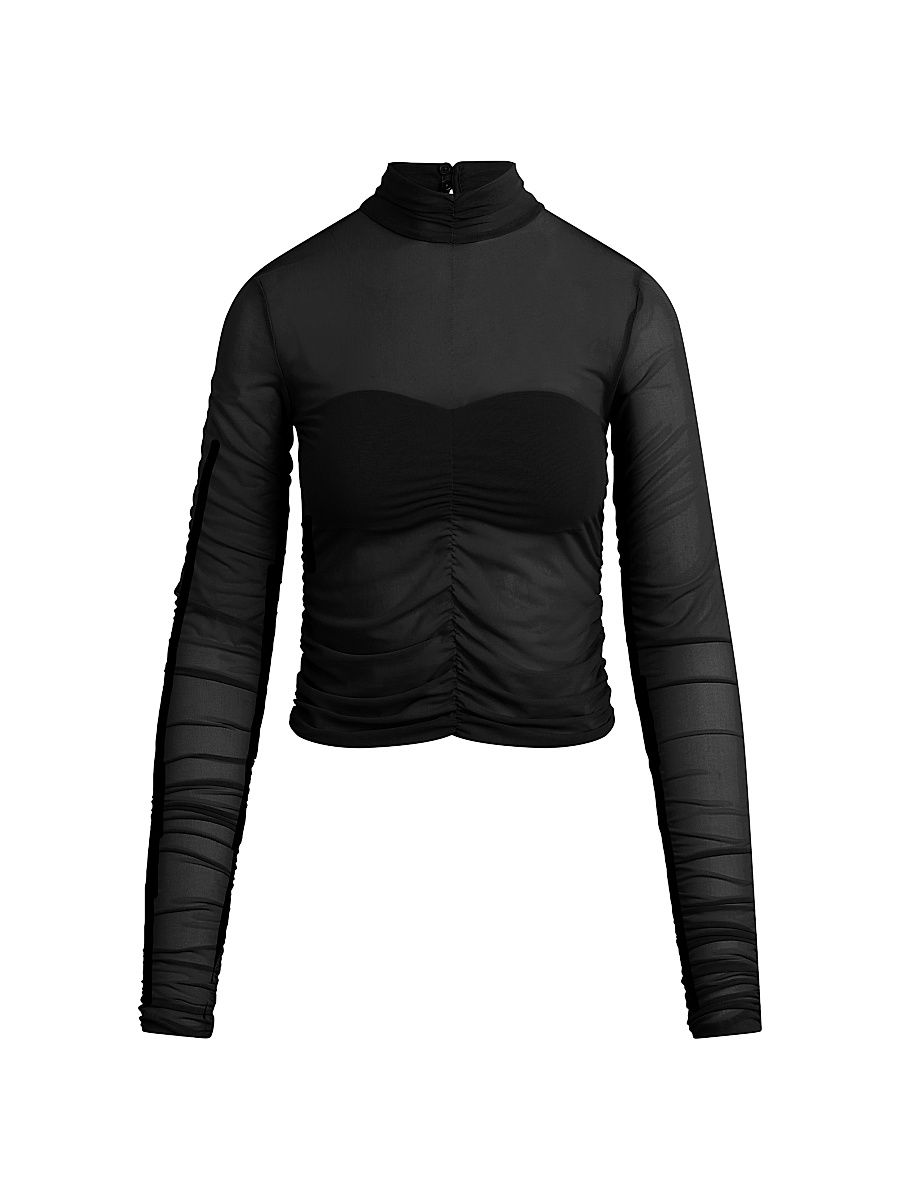 Women's The Love Language Sheer Top - Black - Size XS