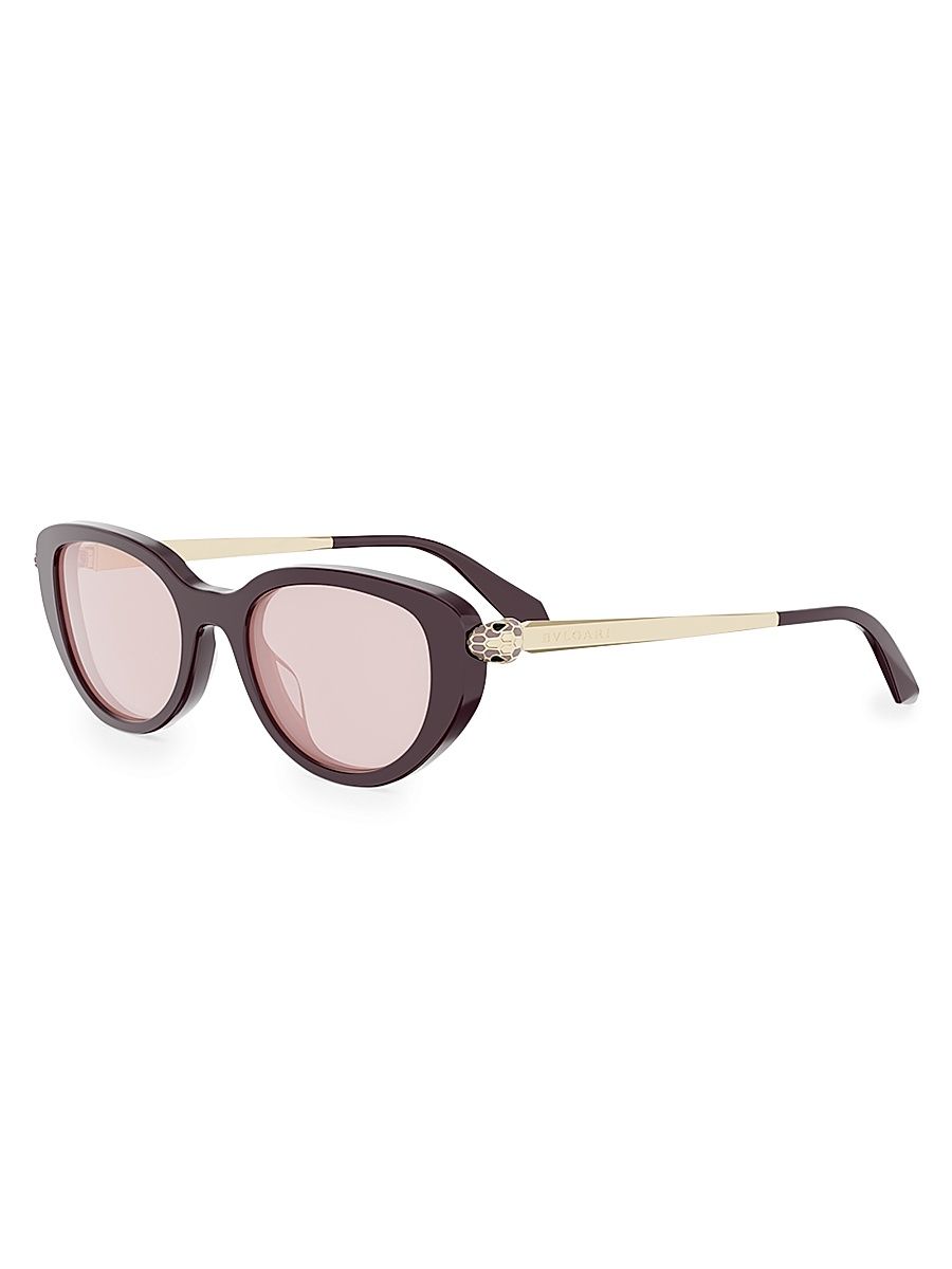 Women's Serpenti Forever 50MM Oval Sunglasses - Shiny Bordeaux