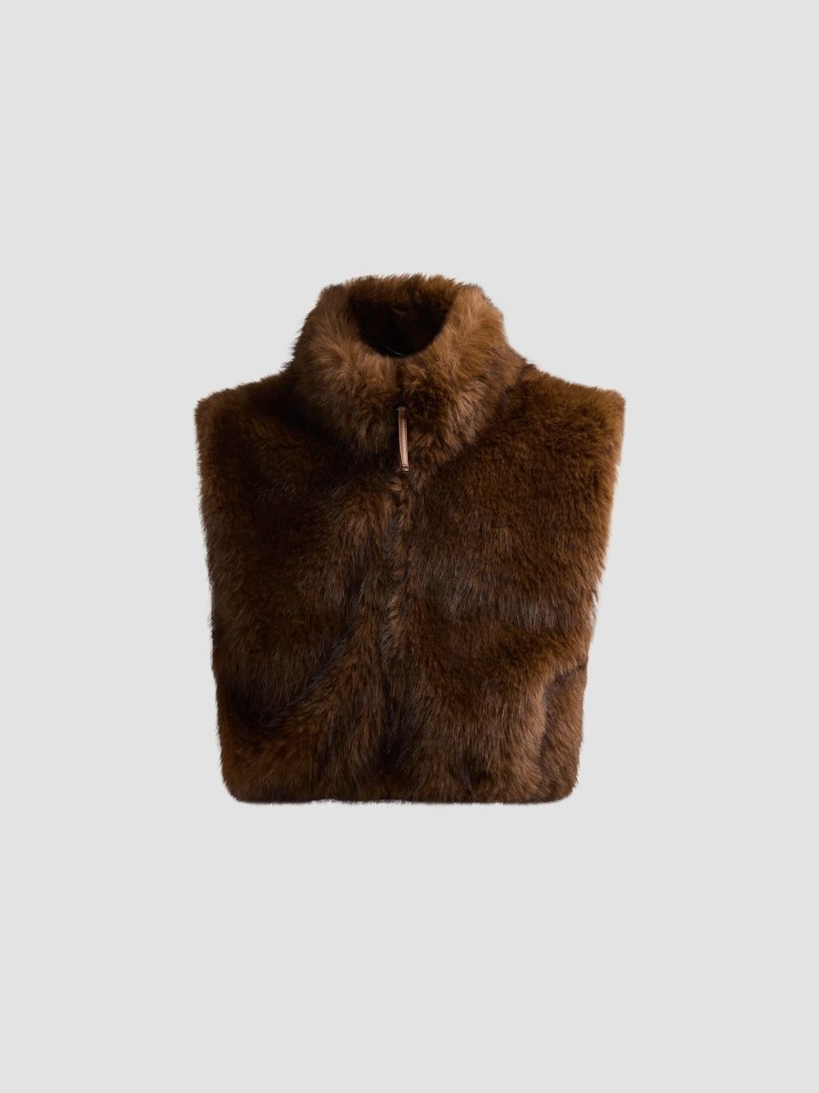 Milly Women's Elinor Faux Fur Vest - Brown - Size Large