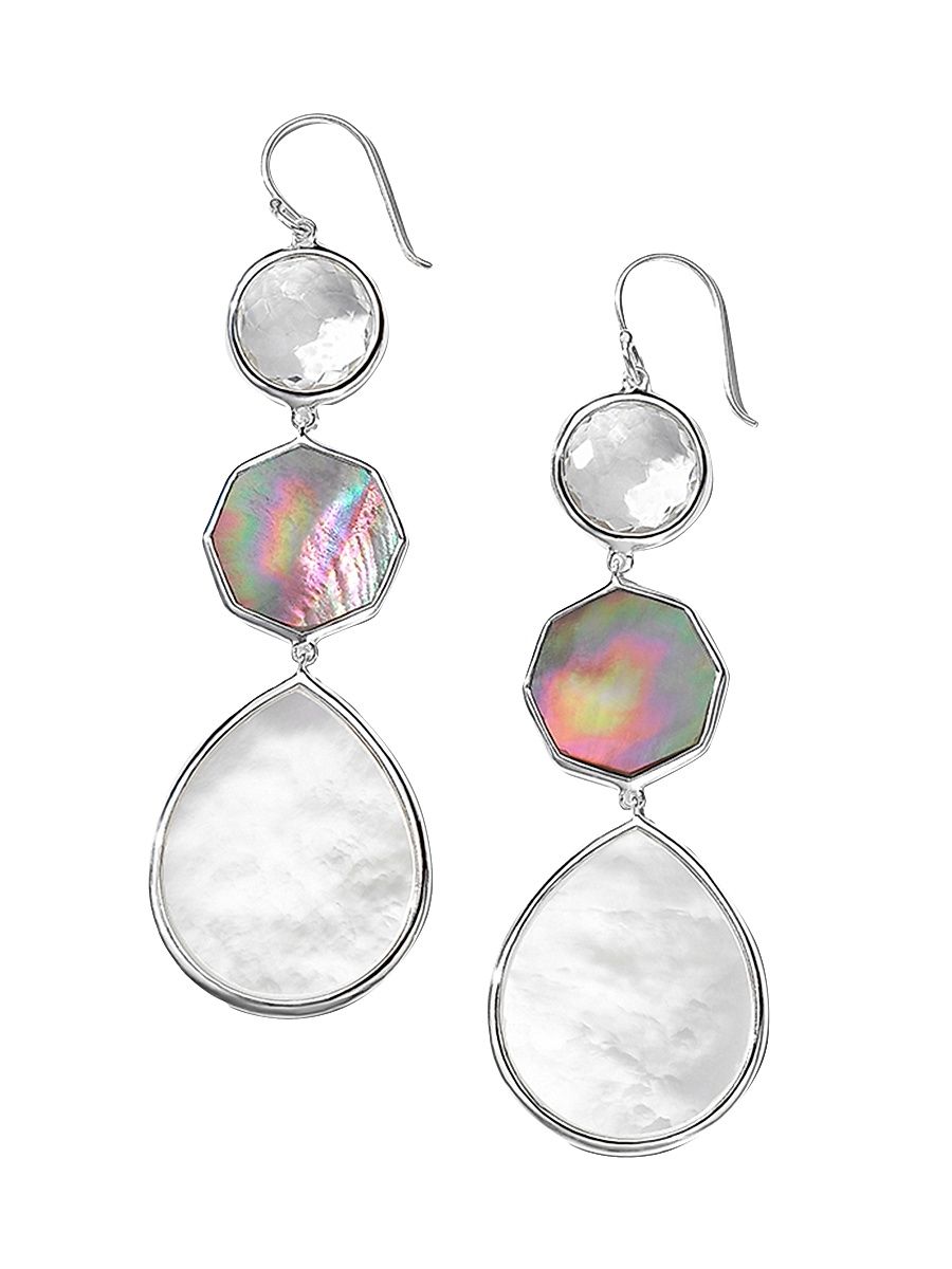 Women's Polished Rock Candy Small Crazy 8's Sterling Silver & Multi-Stone Triple-Drop Earrings - Silver