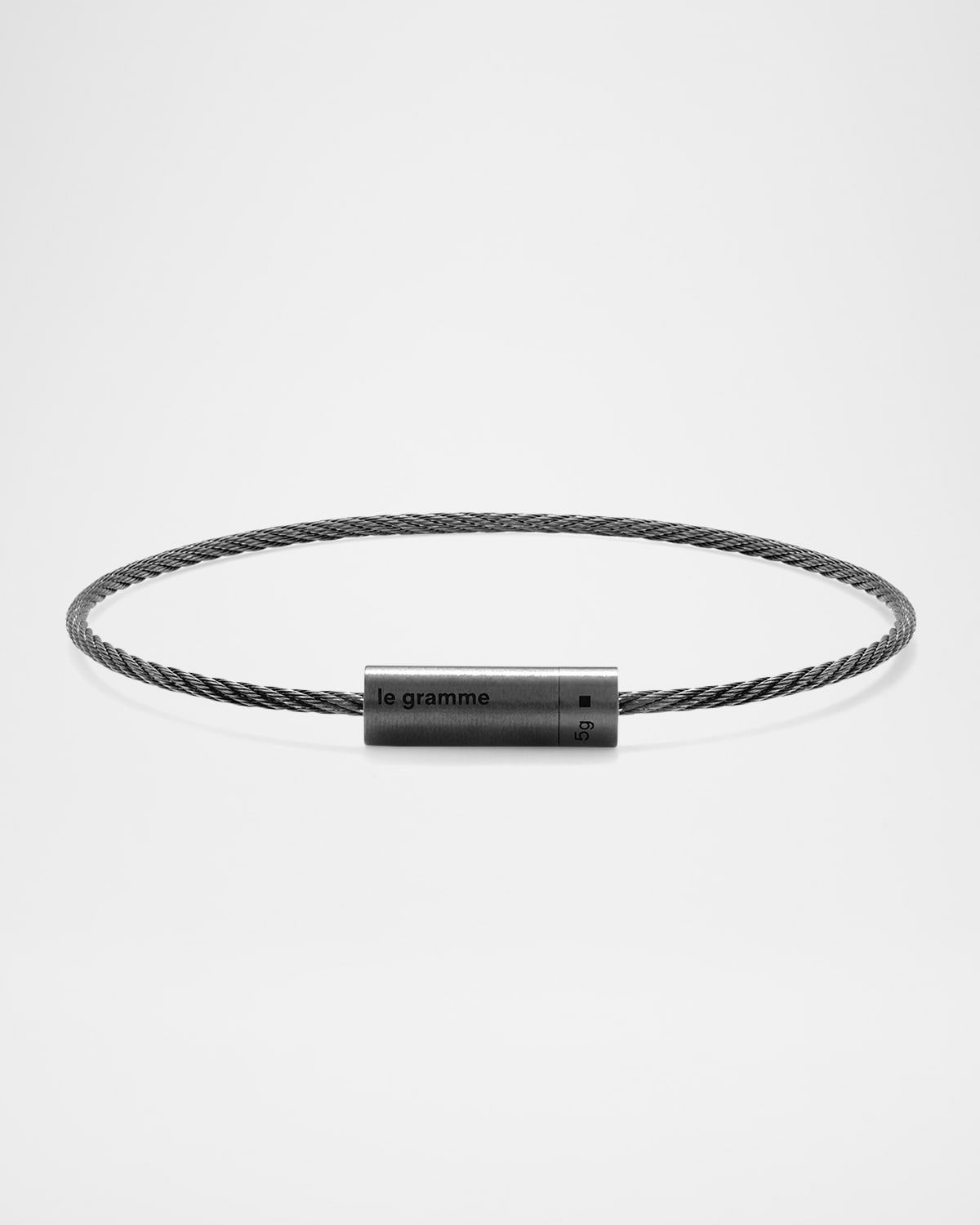 Men & apos;s Brushed Black Ceramic Cable Bracelet