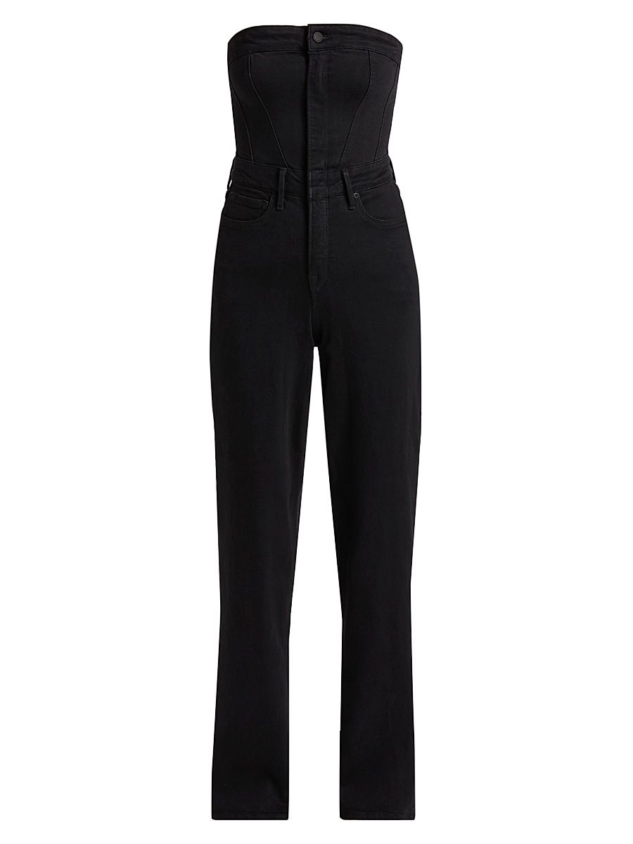 Women's Tube '90s Strapless Denim Jumpsuit - Black - Size 3